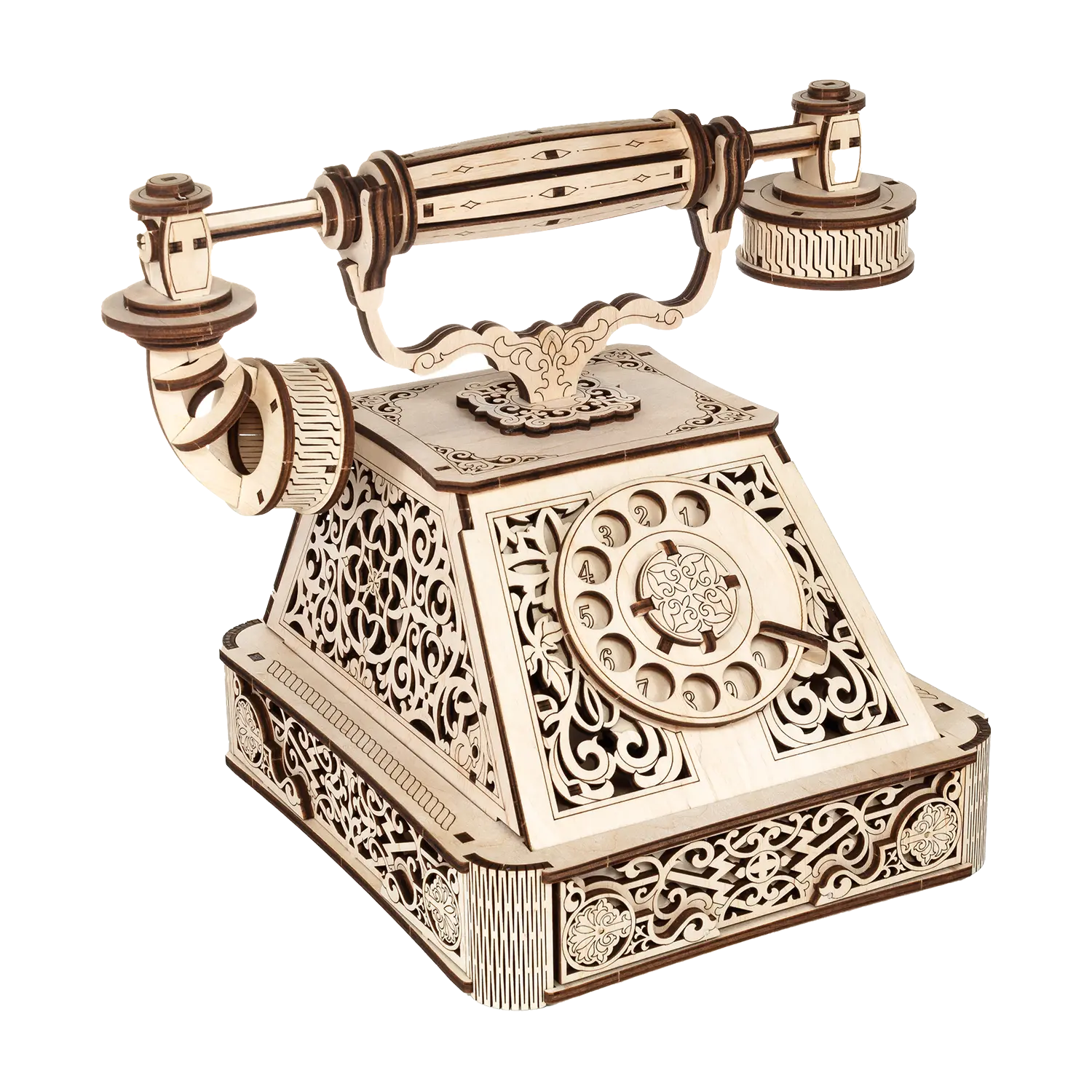3D-Holzpuzzle Retro Telefon