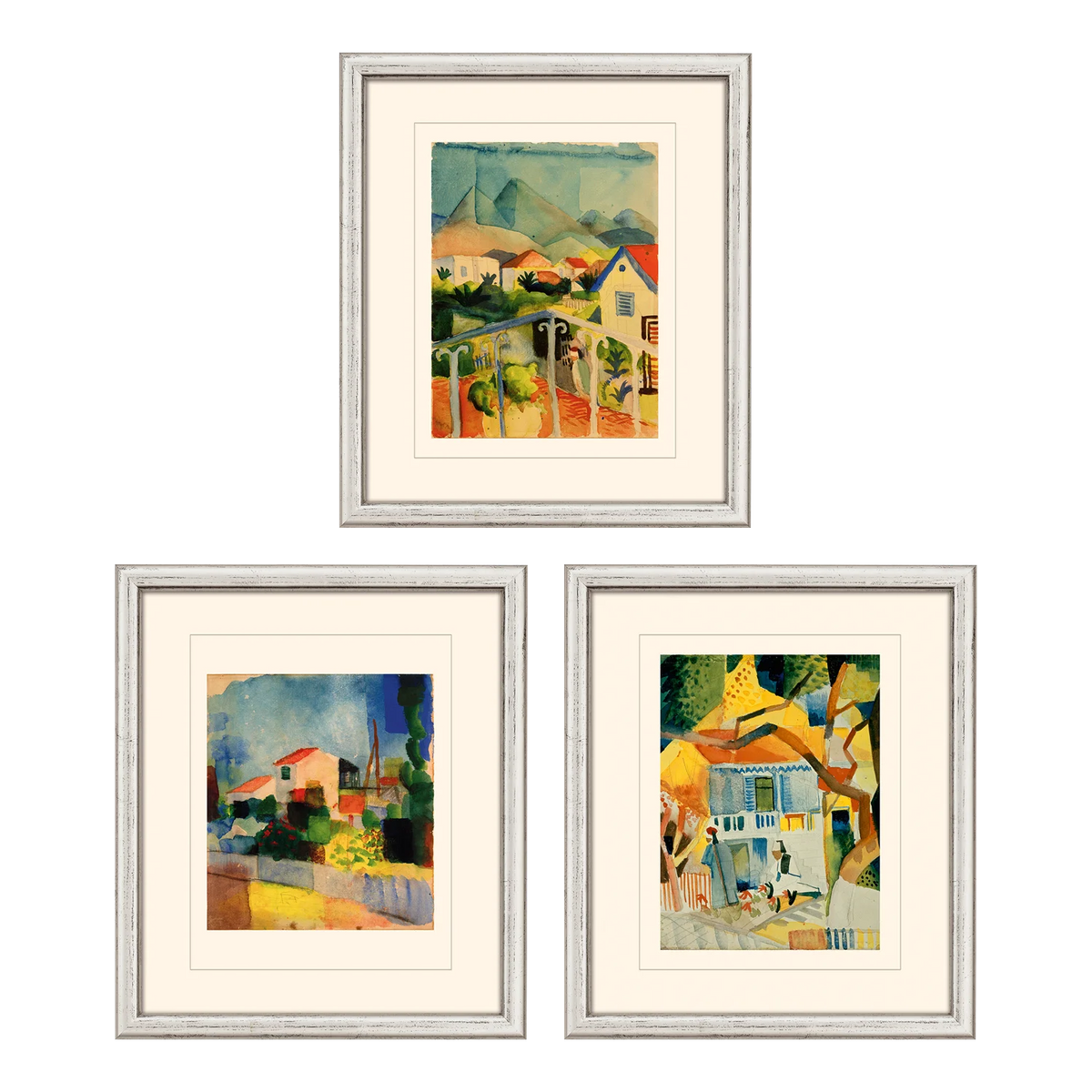 August Macke 3 Bilder aus Tunis im Set (1914)