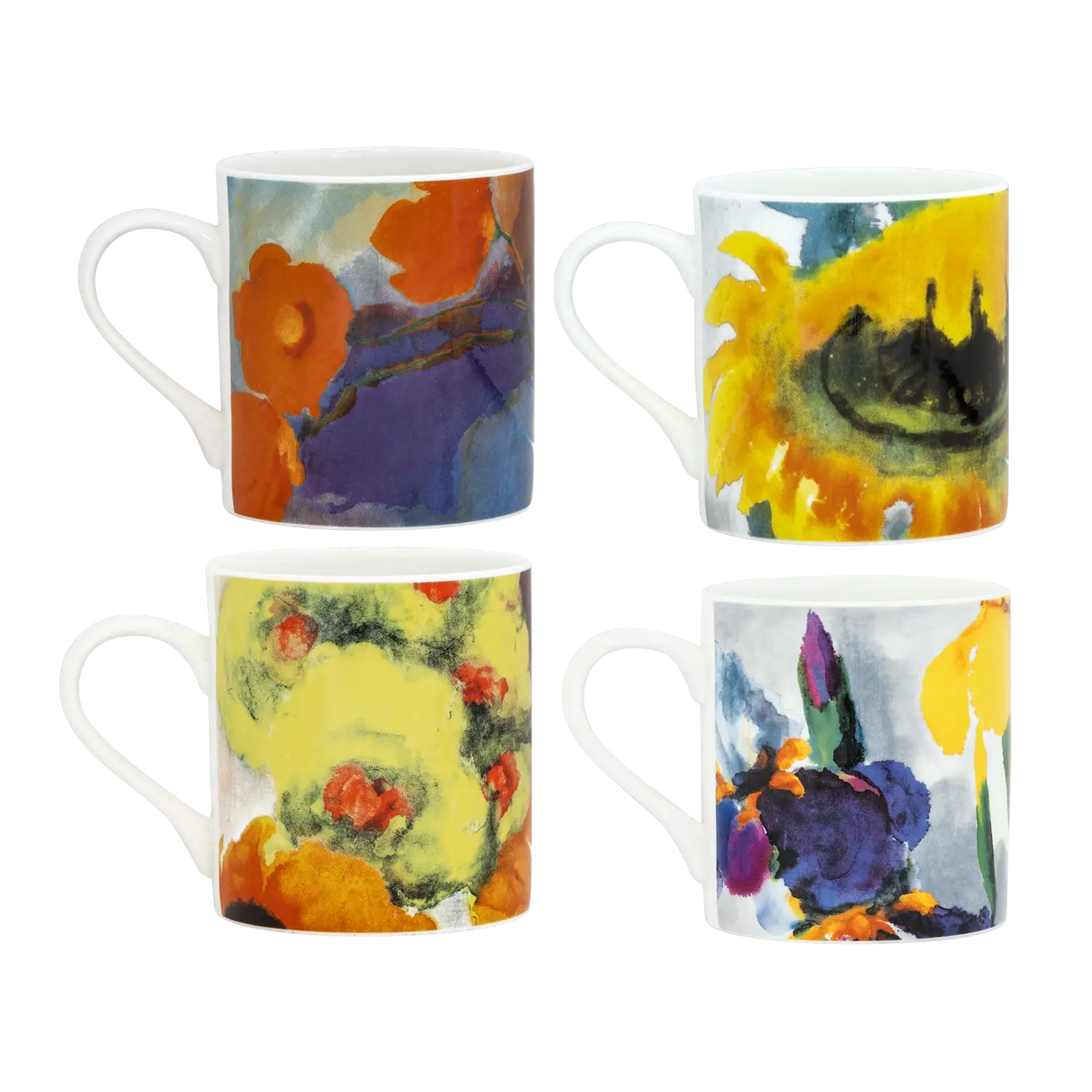 4er Set Becher "Sommerblumen"