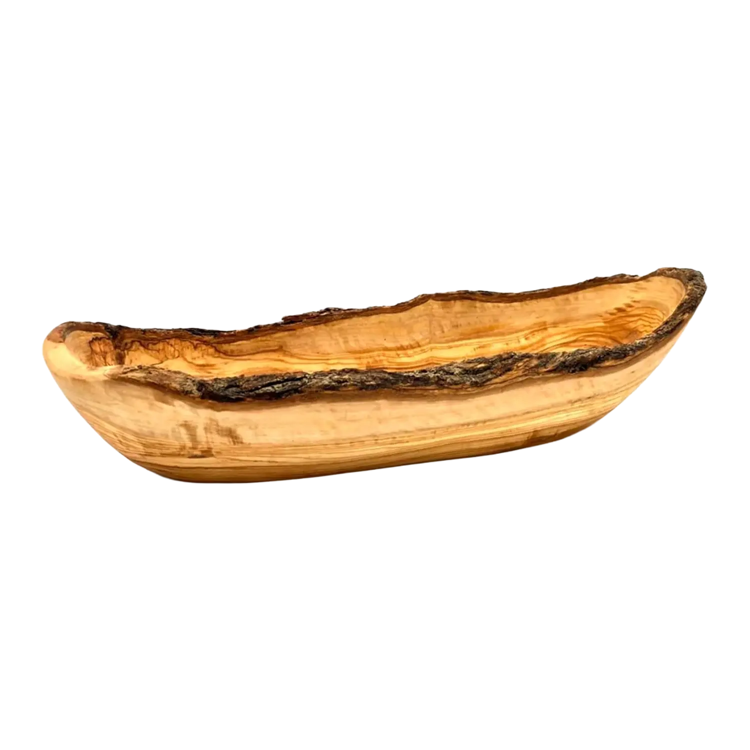Brotschale aus Olivenholz rustikaler Rand Geschenk