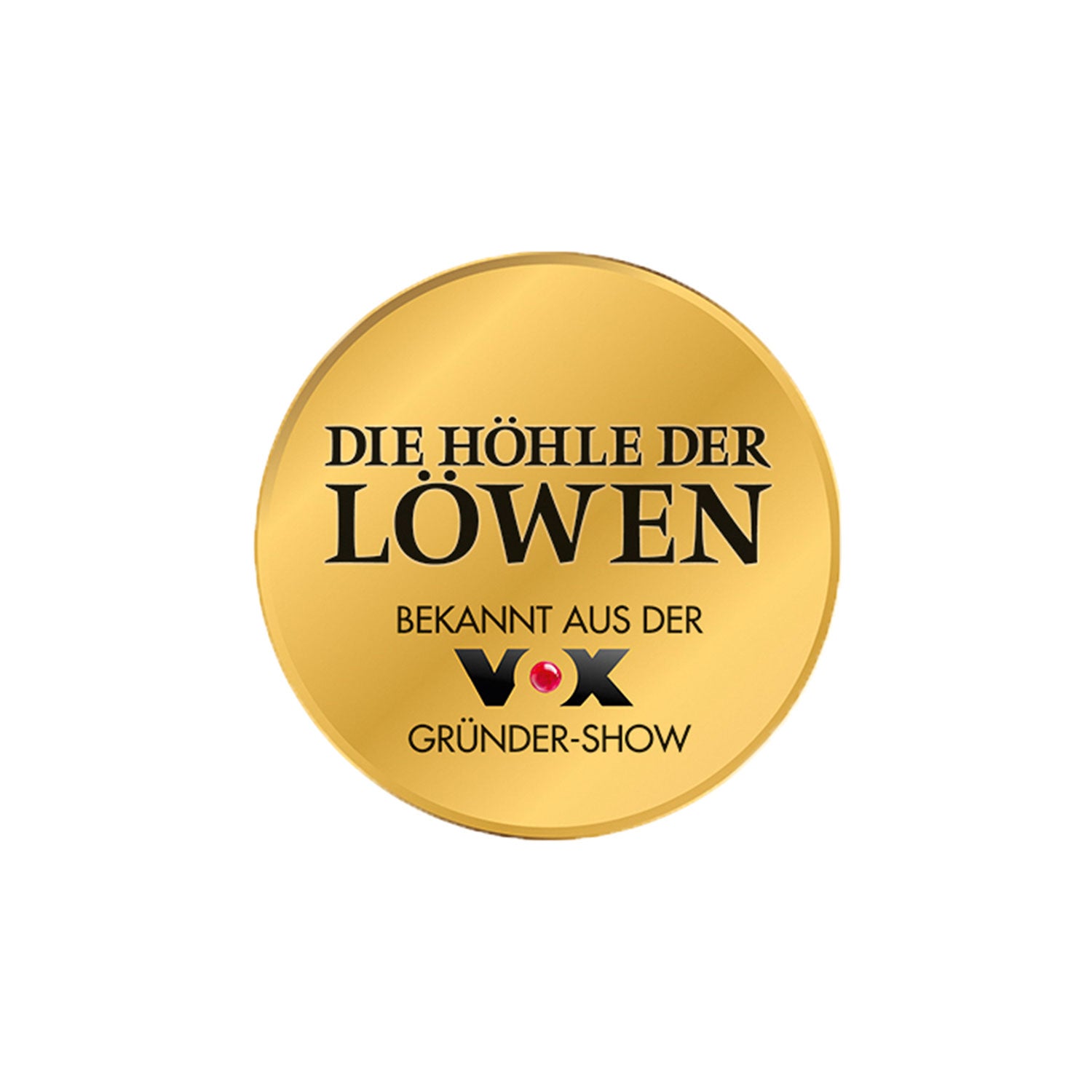 Eine Goldmedaille mit „DIE HÖHLE DER LÖWEN“ und „BEKANNT AUS DER VOX GRÜNDER-SHOW“ mit dem VOX-Logo repräsentiert den innovativen DeWok. Das neue Kochsystem, Ihre stromfreie Lösung für den perfekten Soulfood-Moment.