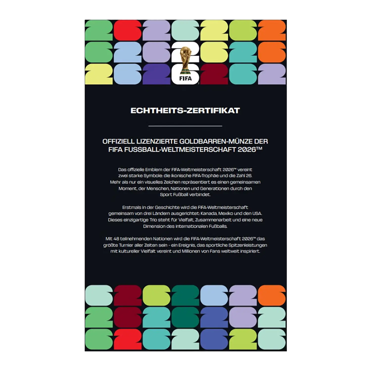 Goldbarren FIFA Fußball-WM 2026 Geschenk