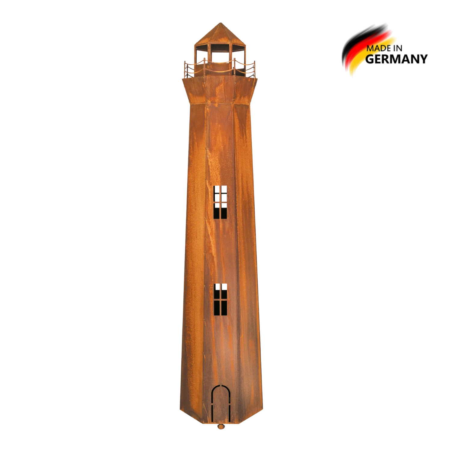 Edelrost Leuchtturm mit Beleuchtungssatz