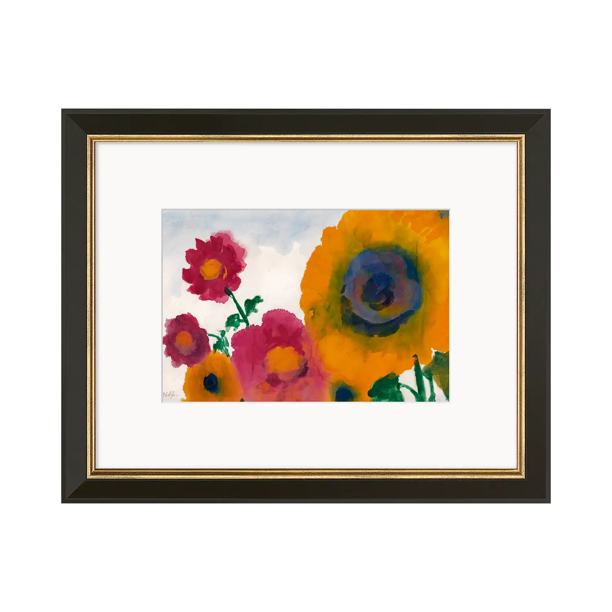 Bild "Rotgelbe Sonnenblume und Sommerblumen" (um 1930)