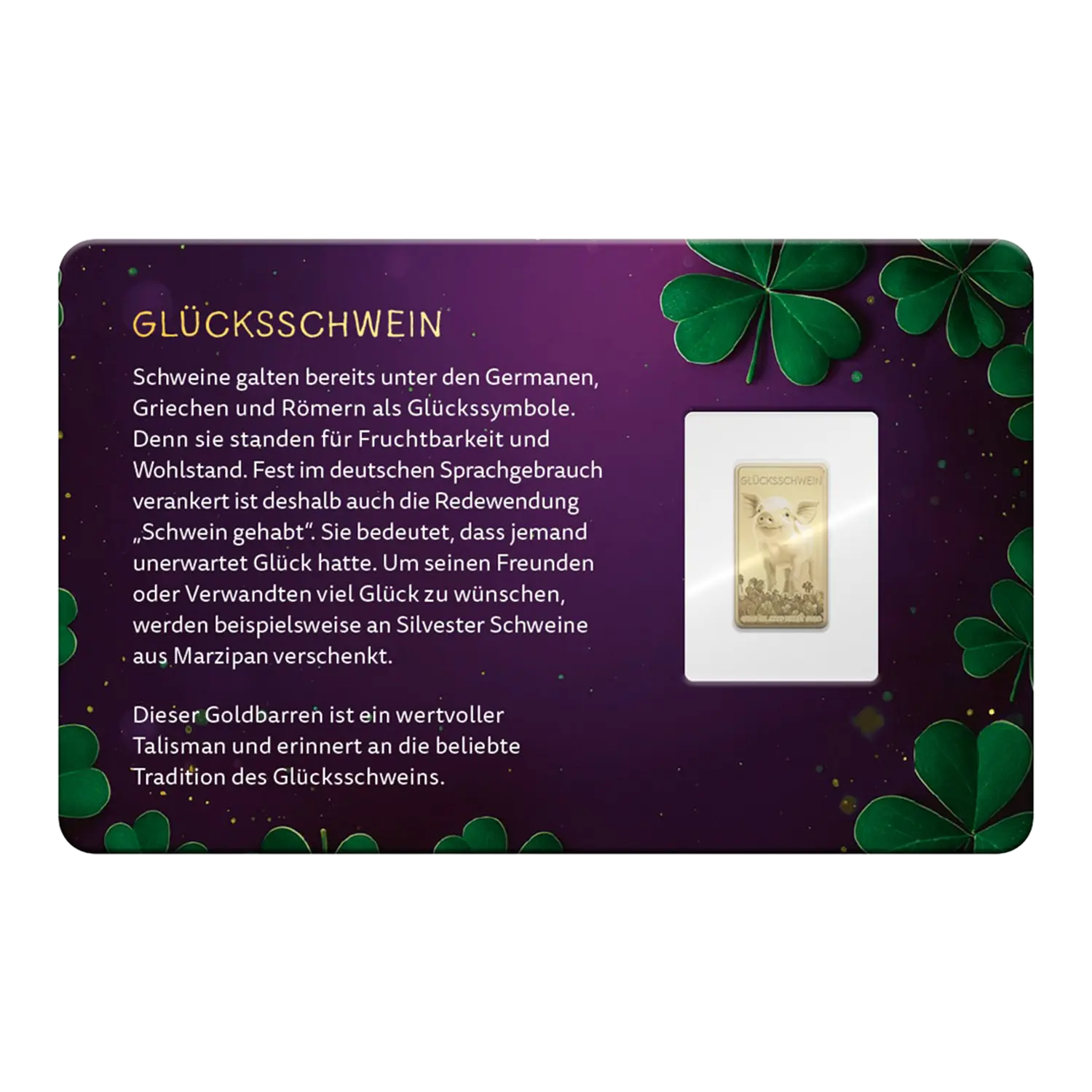 Goldbarren Glücksschwein