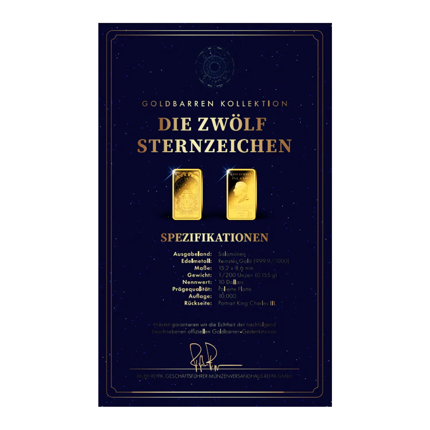 Goldbarren Sternzeichen Jungfrau