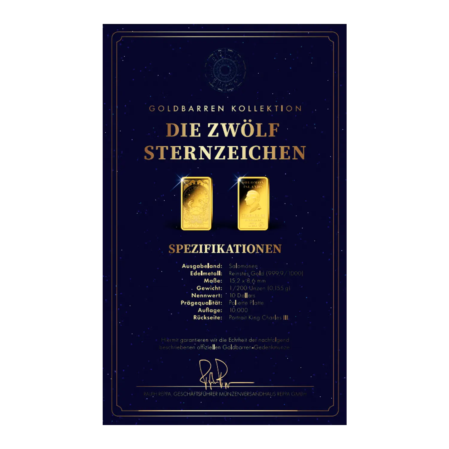 Goldbarren Sternzeichen Krebs