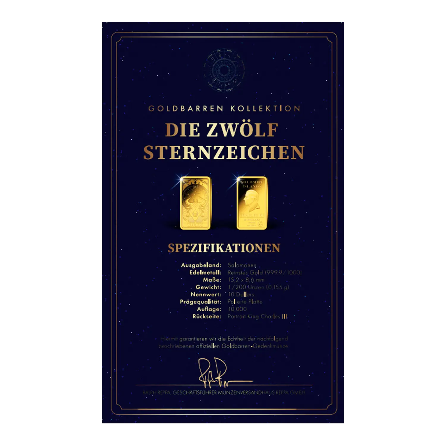 Goldbarren Sternzeichen Stier