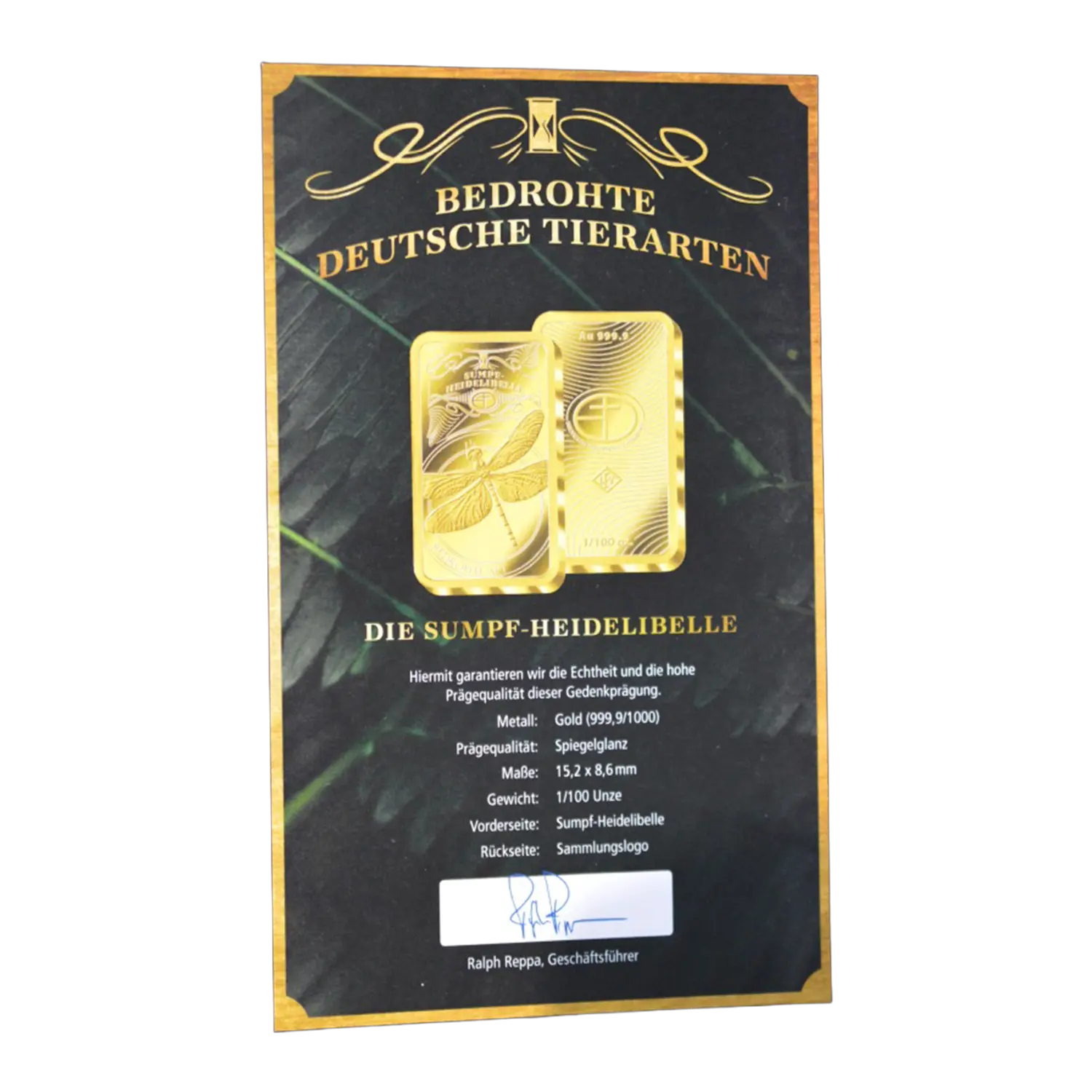 Goldbarren Bedrohte Tierarten Sumpf-Heidelibelle