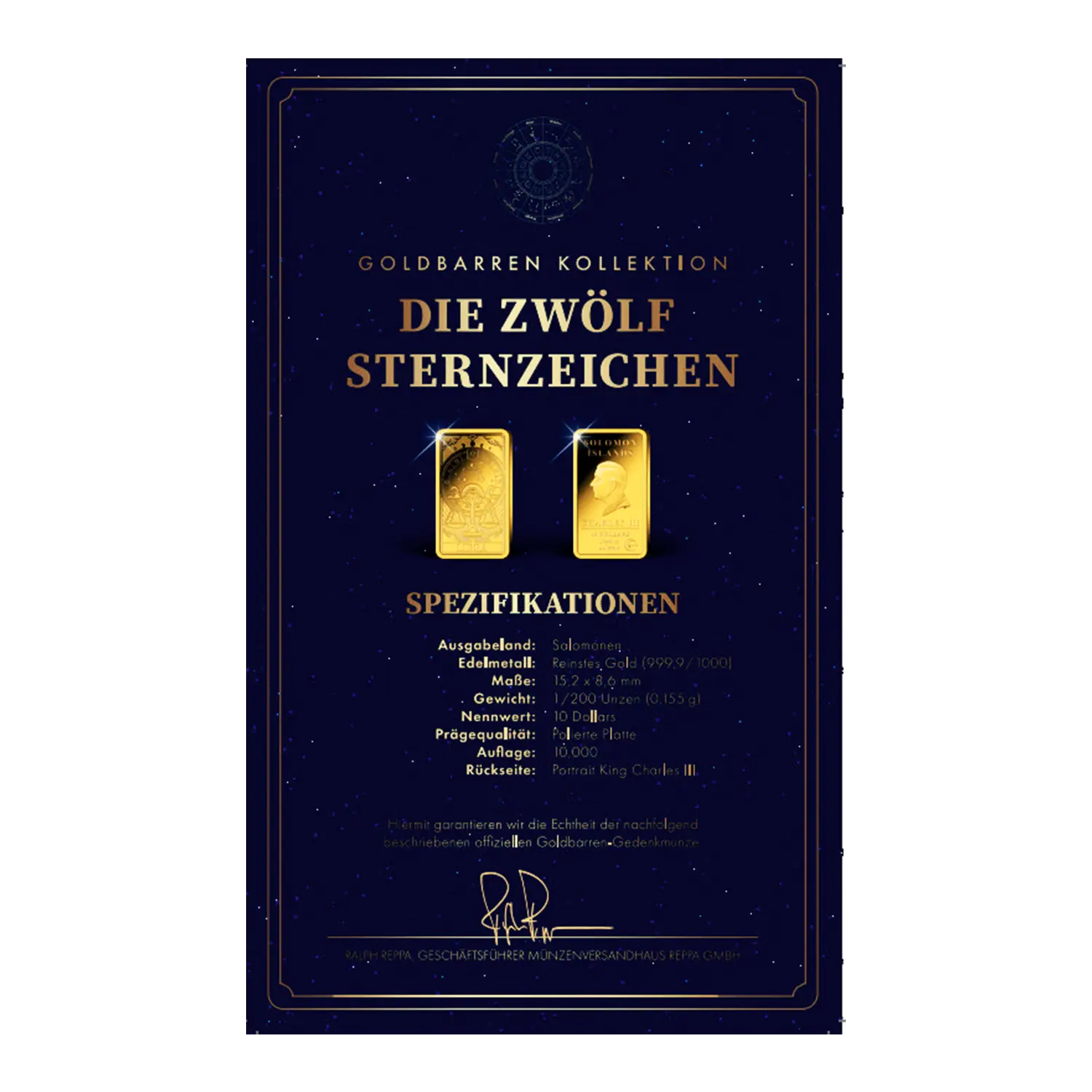 Goldbarren Sternzeichen Waage