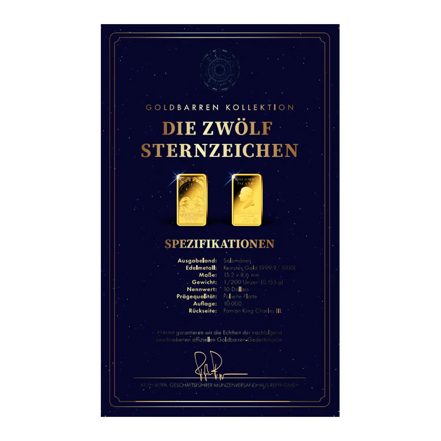 Goldbarren Sternzeichen Widder