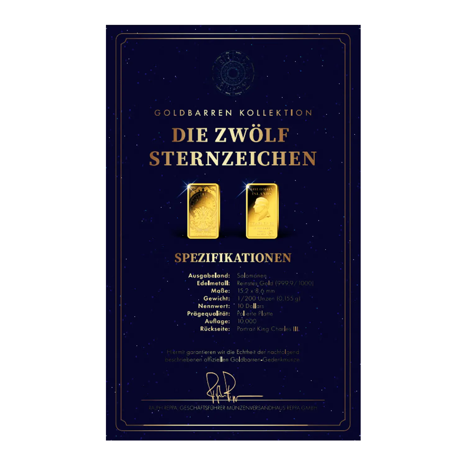 Goldbarren Sternzeichen Zwillinge