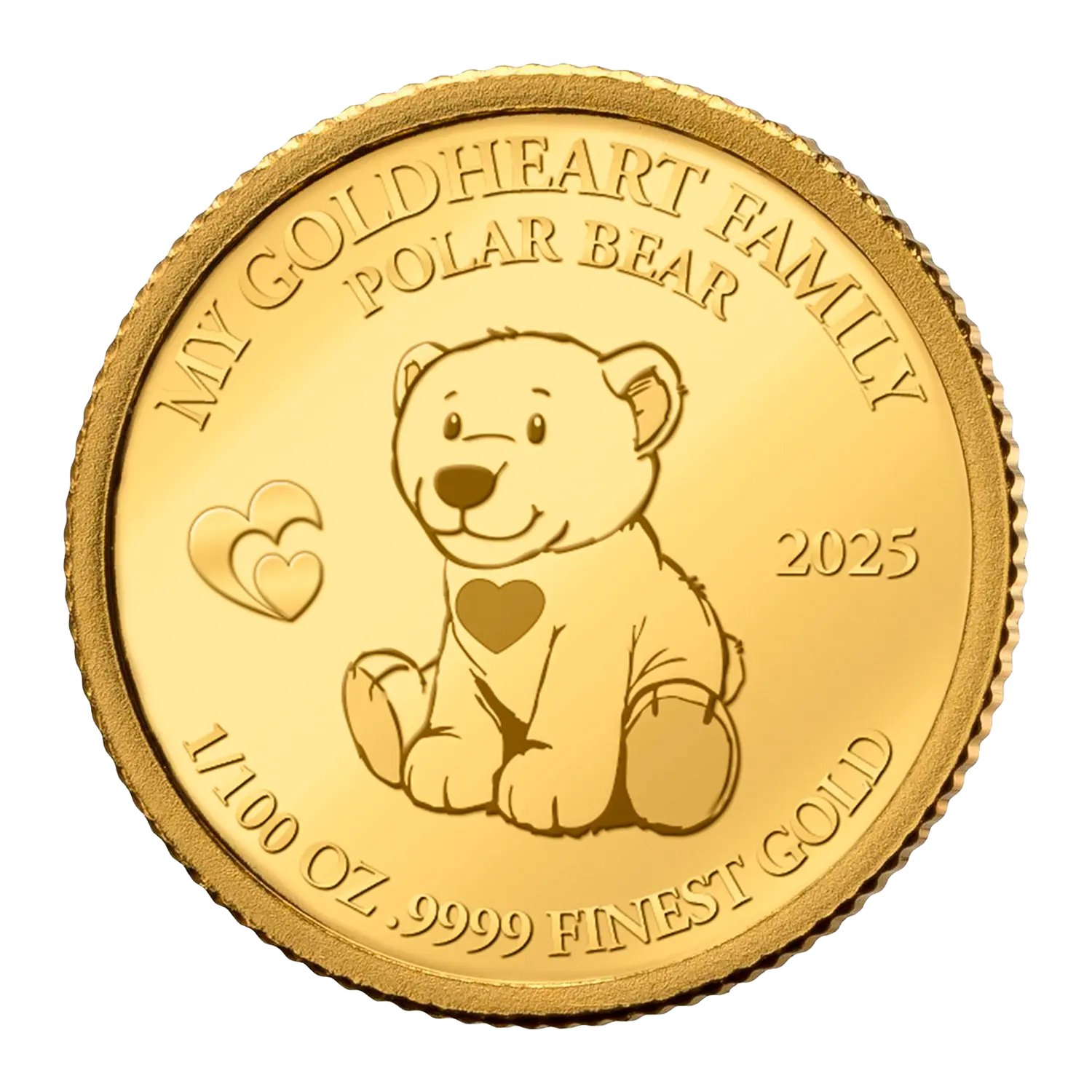 Goldmünze mit Plüsch-Eisbär "Nanook"