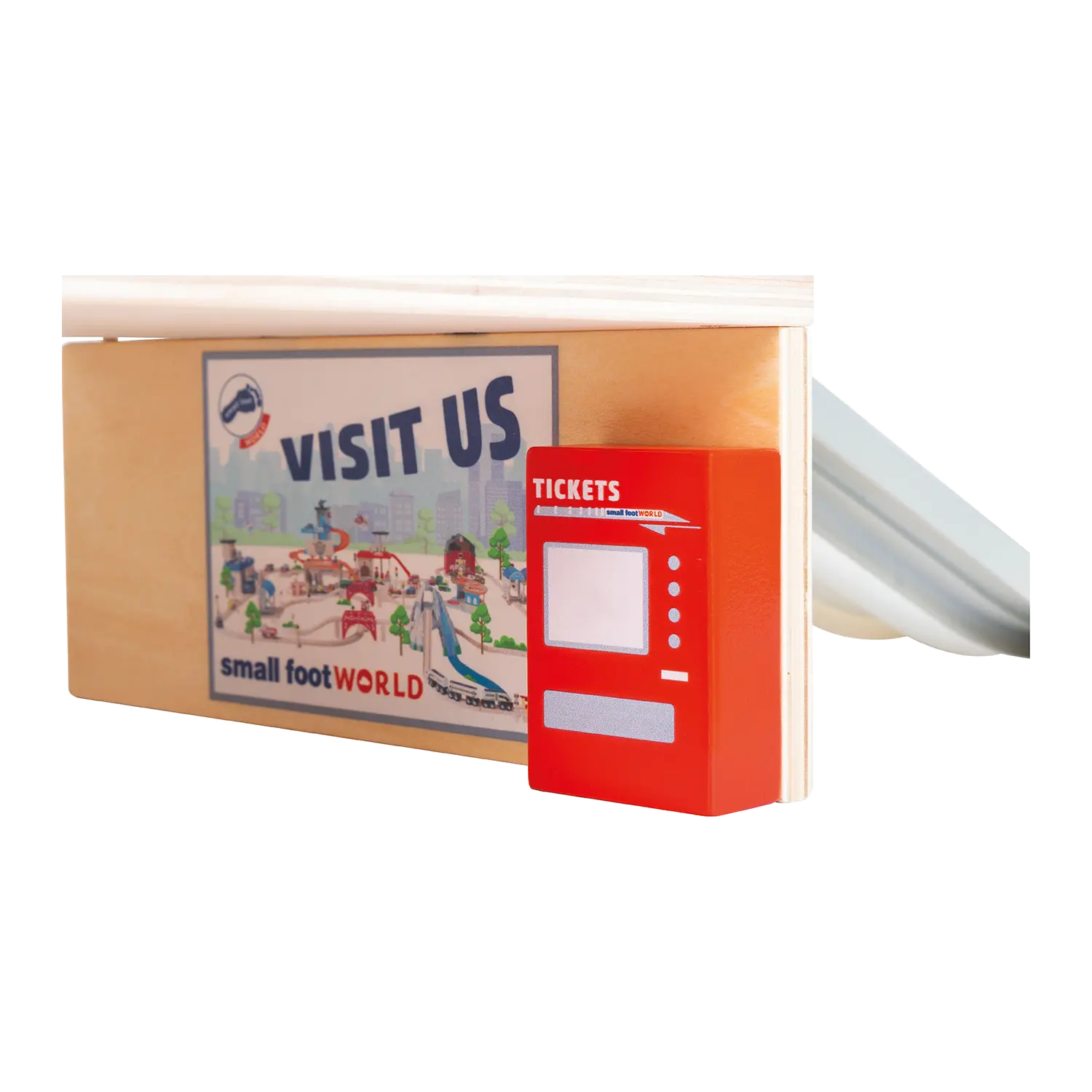 Bahnhof mit Zubehör aus Holz