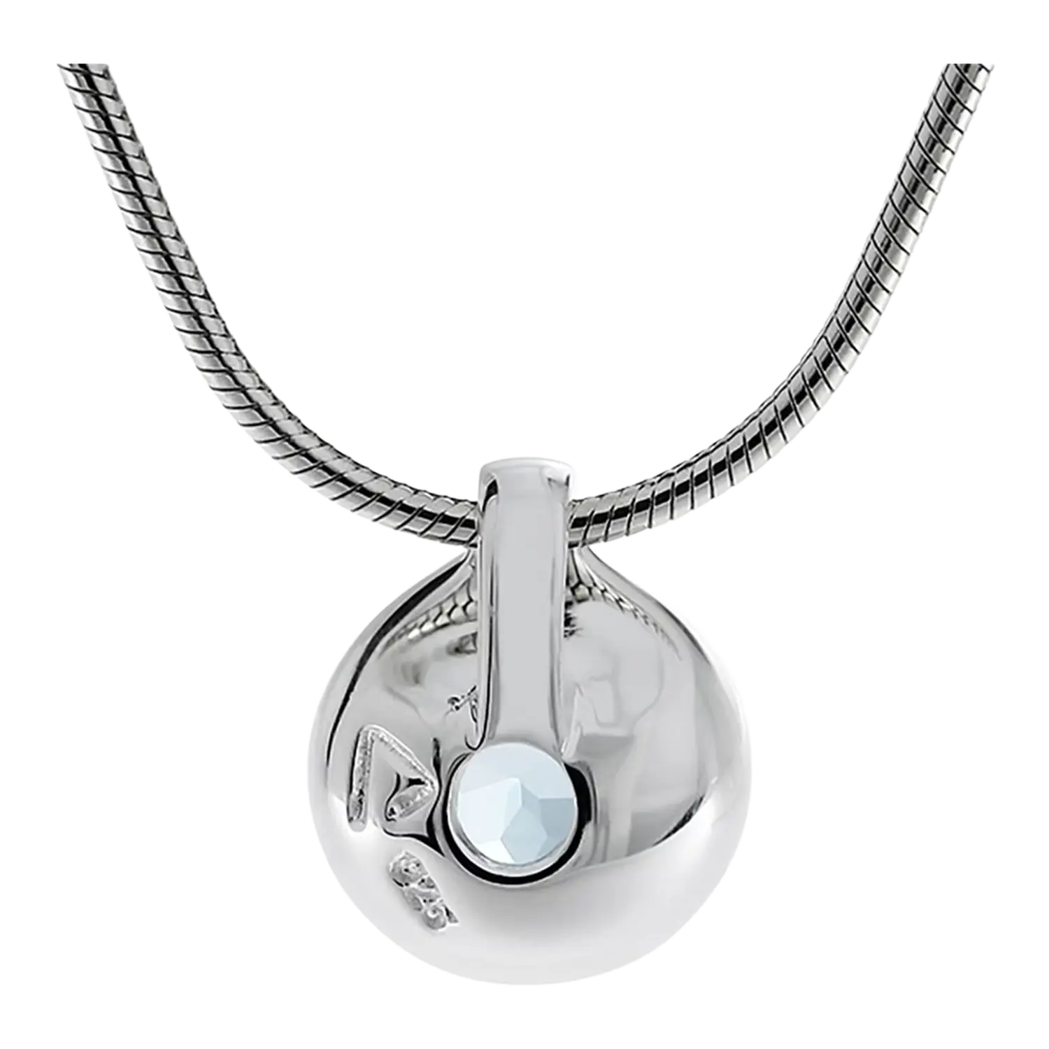 Kettenanhänger Silber weißer Topas 7mm Geschenk