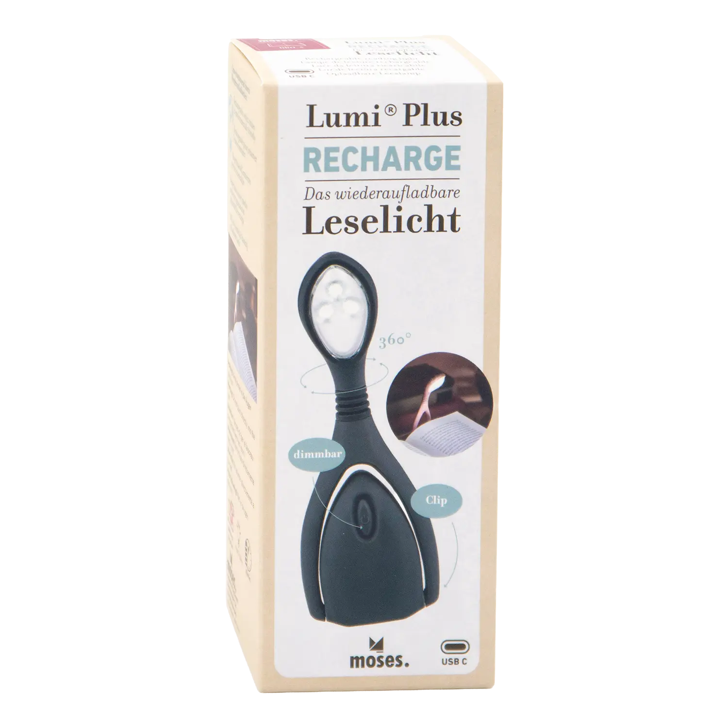 Verpackung des wiederaufladbaren Leselichts