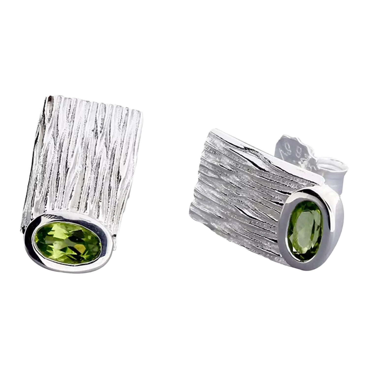 Ohrstecker Crease Silber Peridot