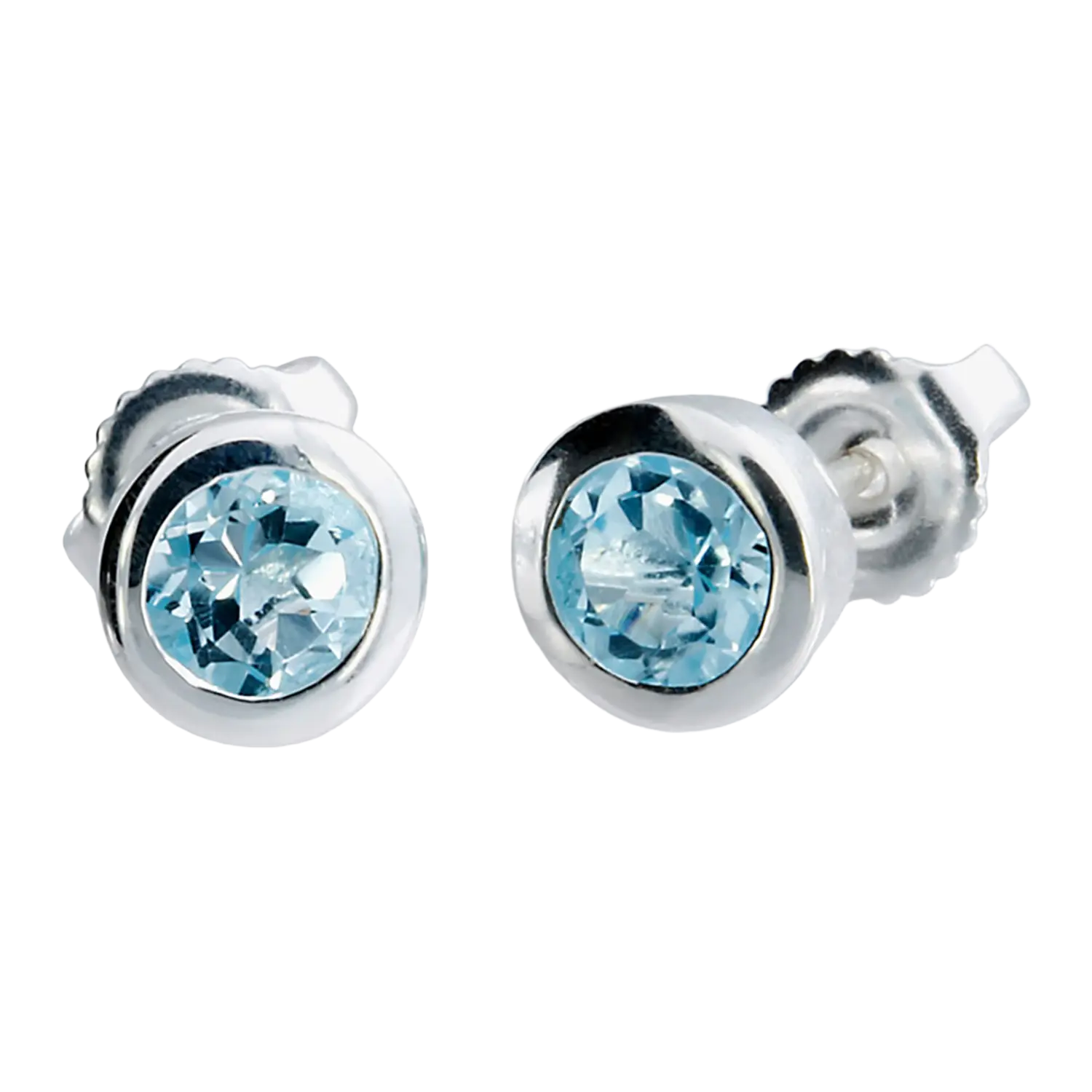 Ohrstecker Silber mit Sky Blue Topas