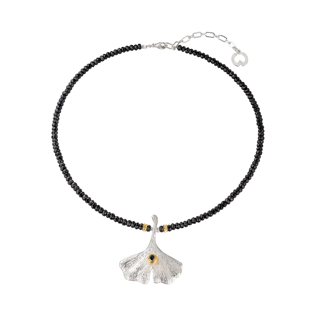 Collier "Ginkgo mit Onyx"