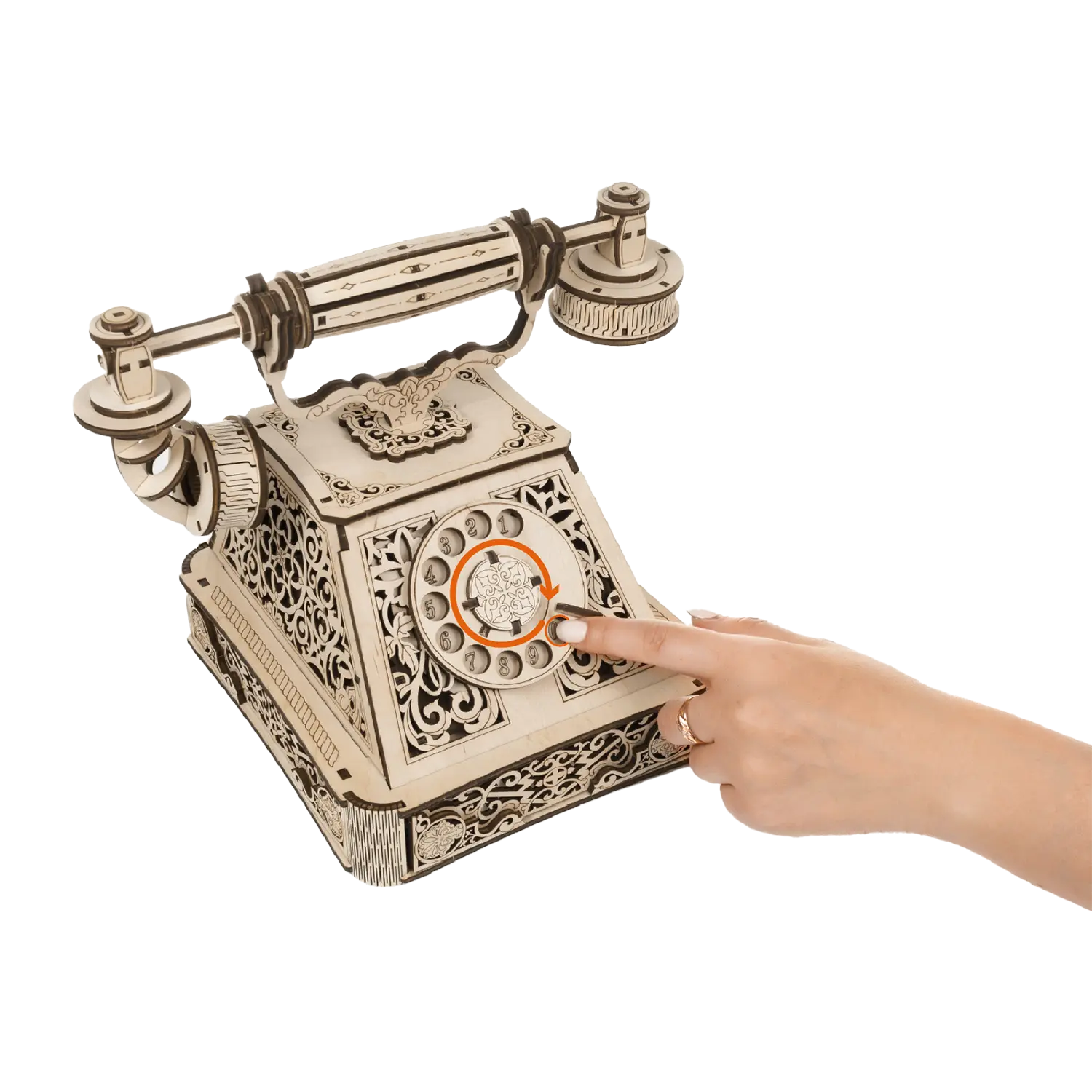 3D-Holzpuzzle Retro Telefon