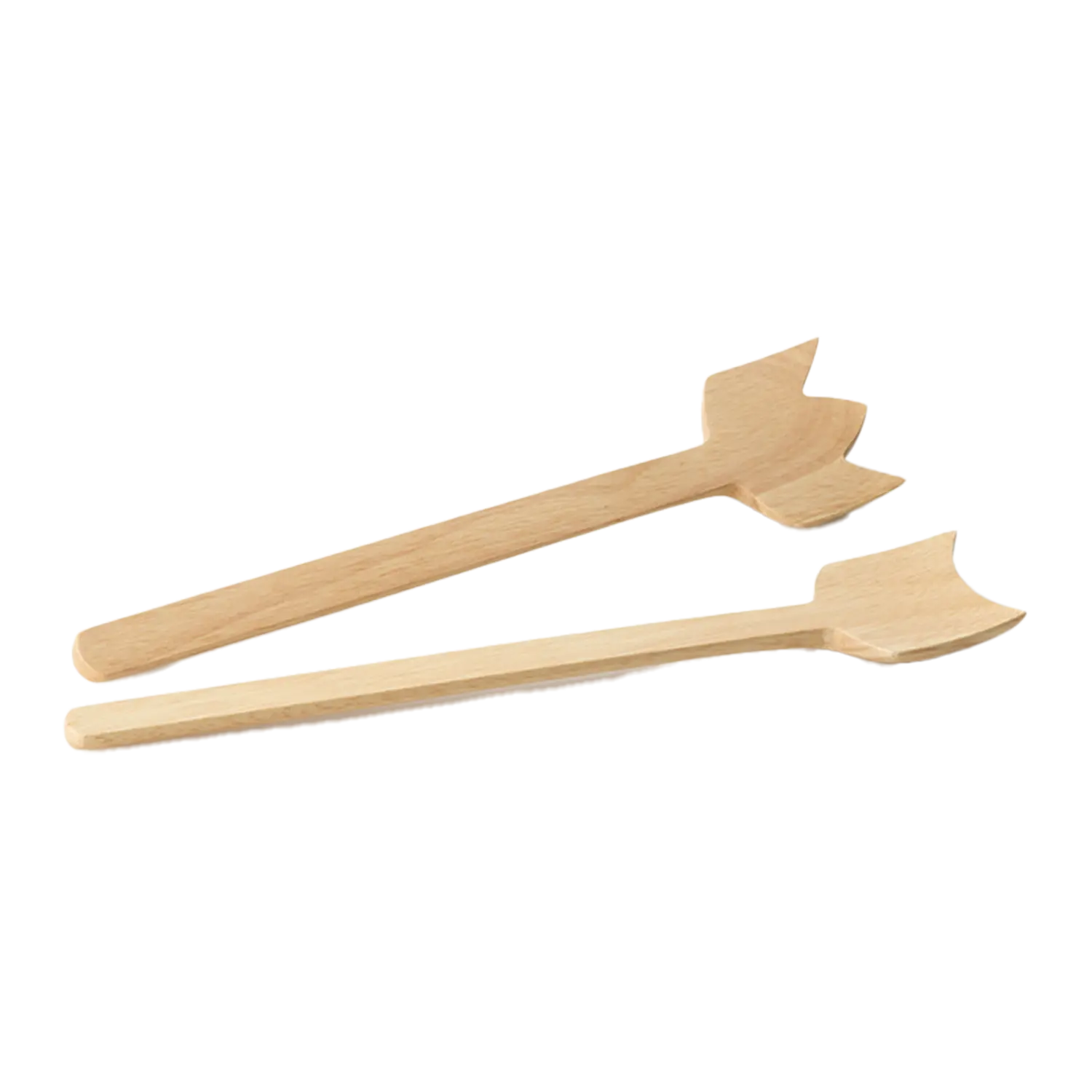 Salatbesteck aus Gummibaumholz