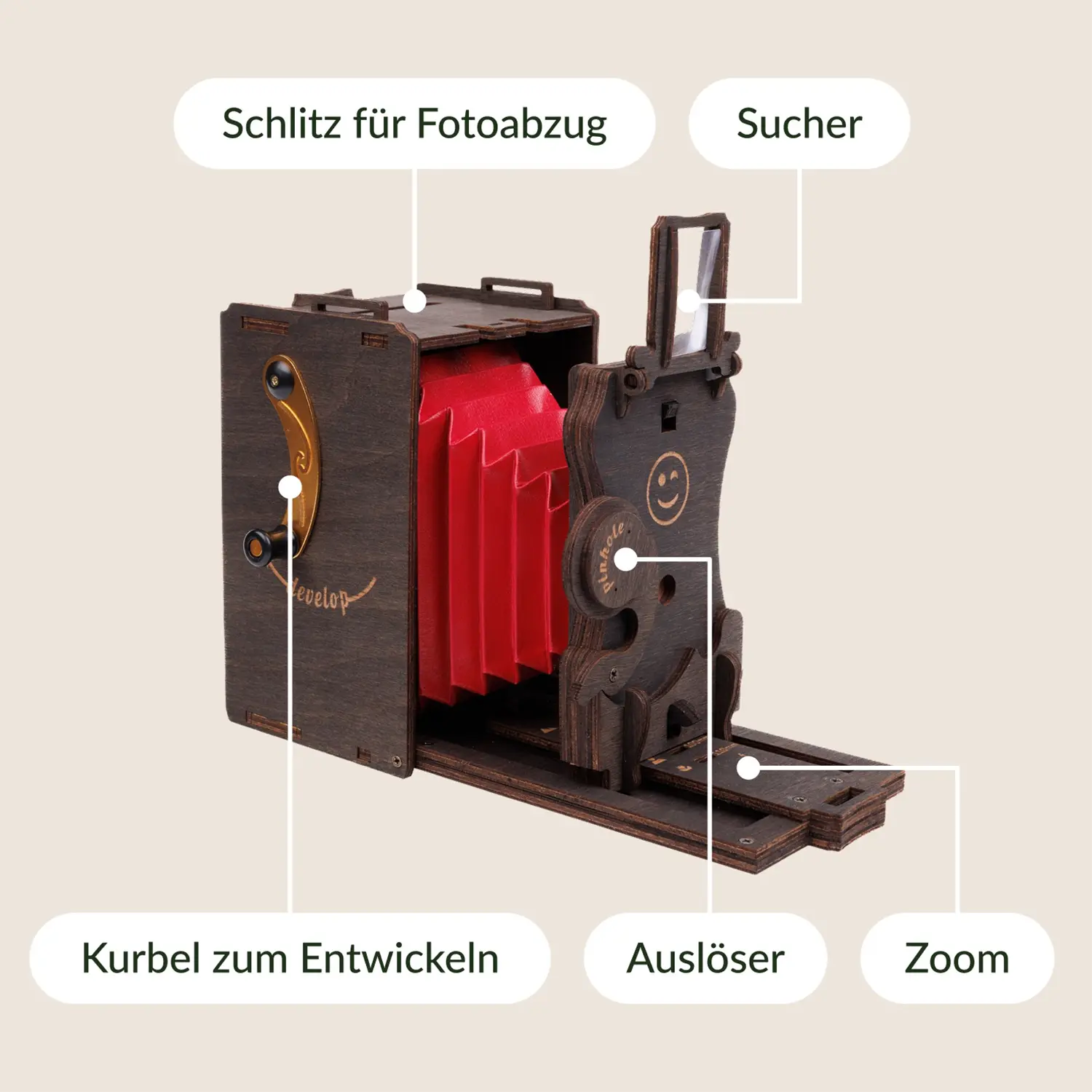 3D-Holzpuzzle, Sofortbildkamera Bausatz, inkl. Fujifilm Instax