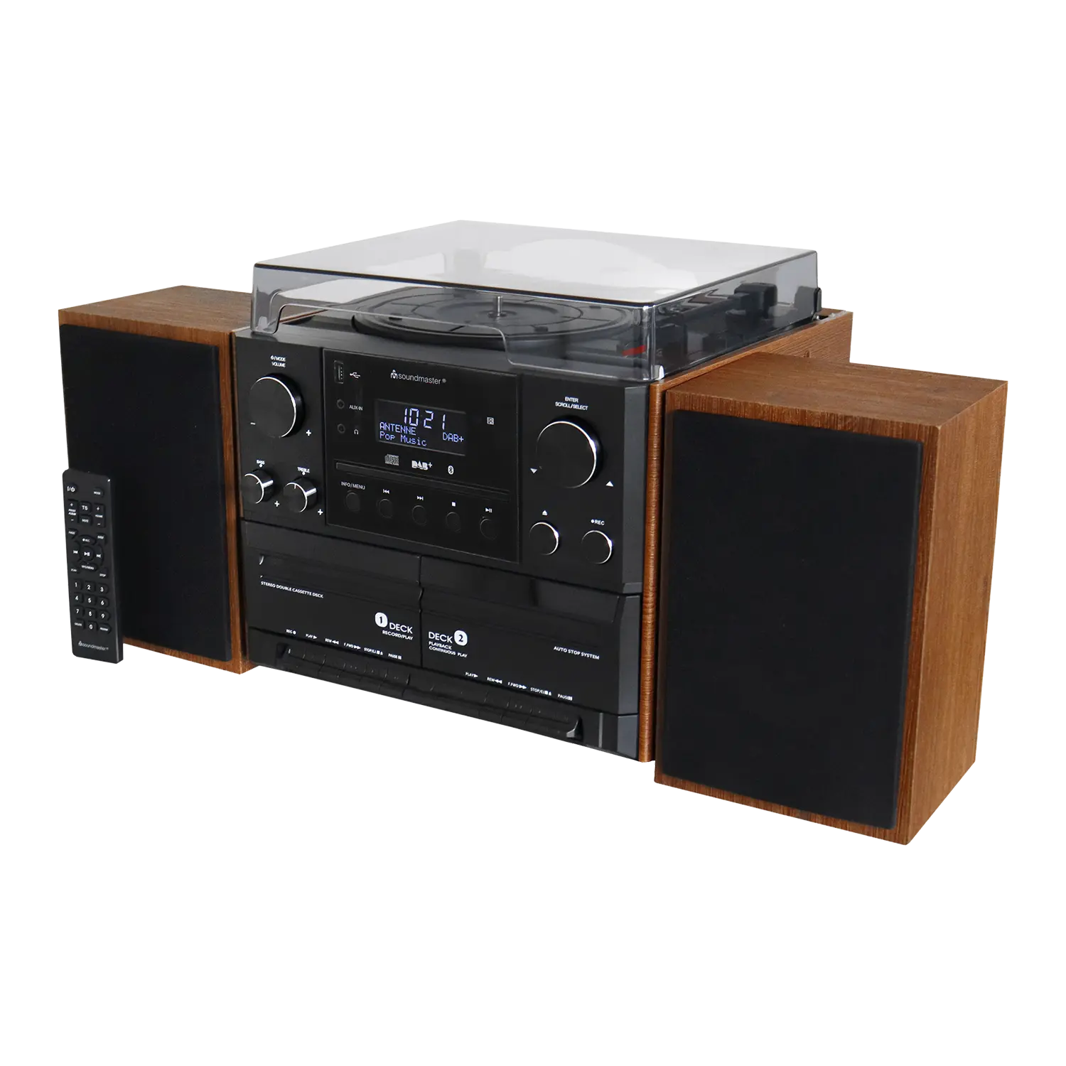 Stereo Musikcenter mit Radio, Plattenspieler, Bluetooth