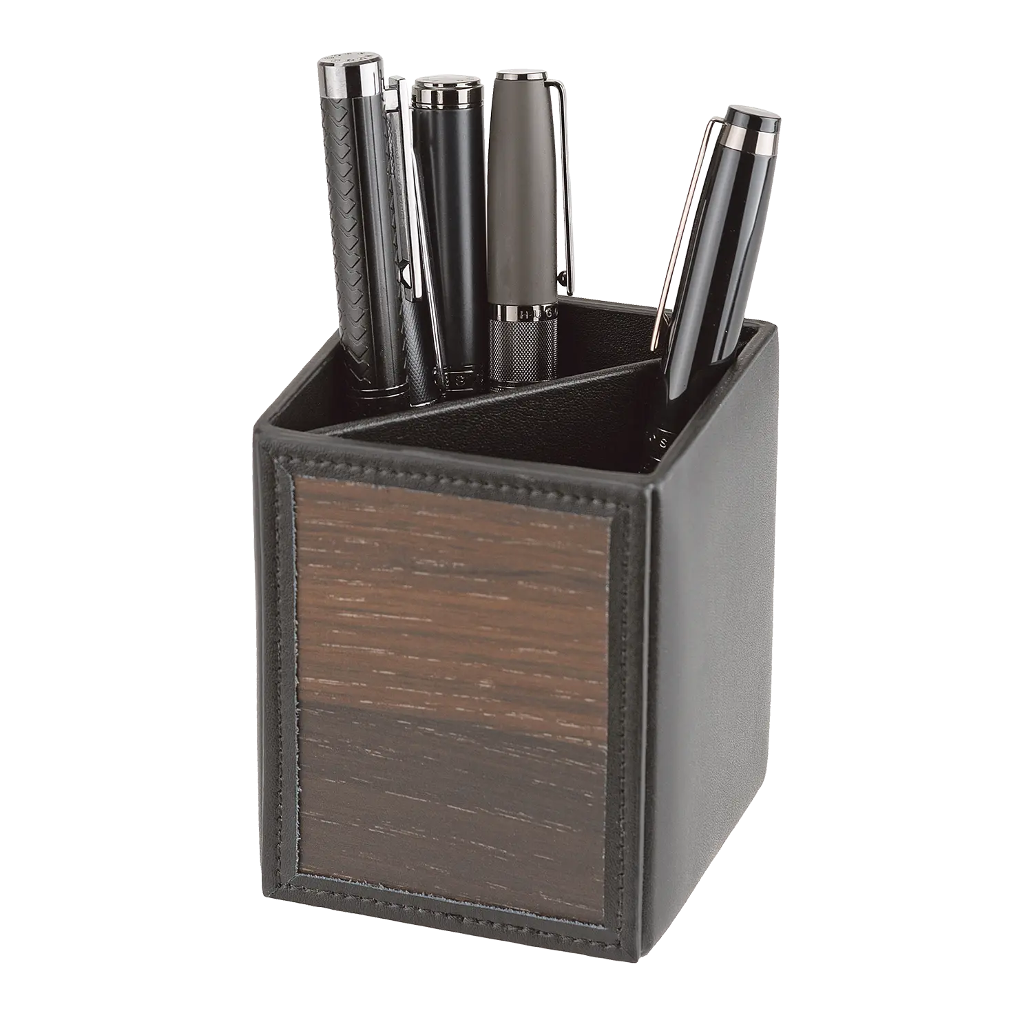 Schreibtisch-Set aus Räuchereiche und Rindleder