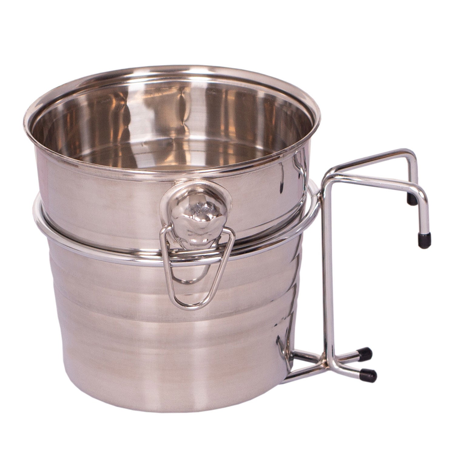 Der Strandkorb Getränkekühler ist ein Doppelkessel aus poliertem Edelstahl mit integriertem Griff und Halterung, ideal zum schonenden Erhitzen oder Schmelzen. Sein reflektierendes, abgerundetes, tiefes Becken strahlt die Qualität eines hochwertigen Sektkühlers aus und macht ihn zu einer eleganten Küchenergänzung.