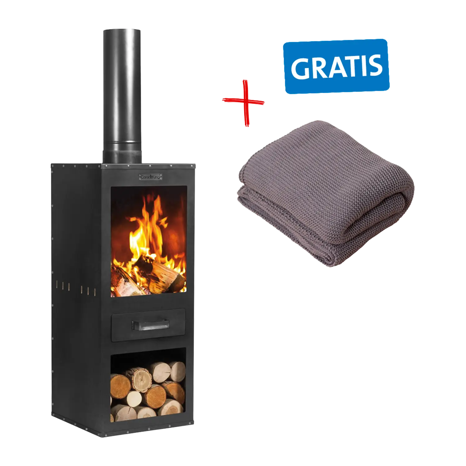 Vorteilsaktion: Gartenofen Delaware mit Kuscheldecke