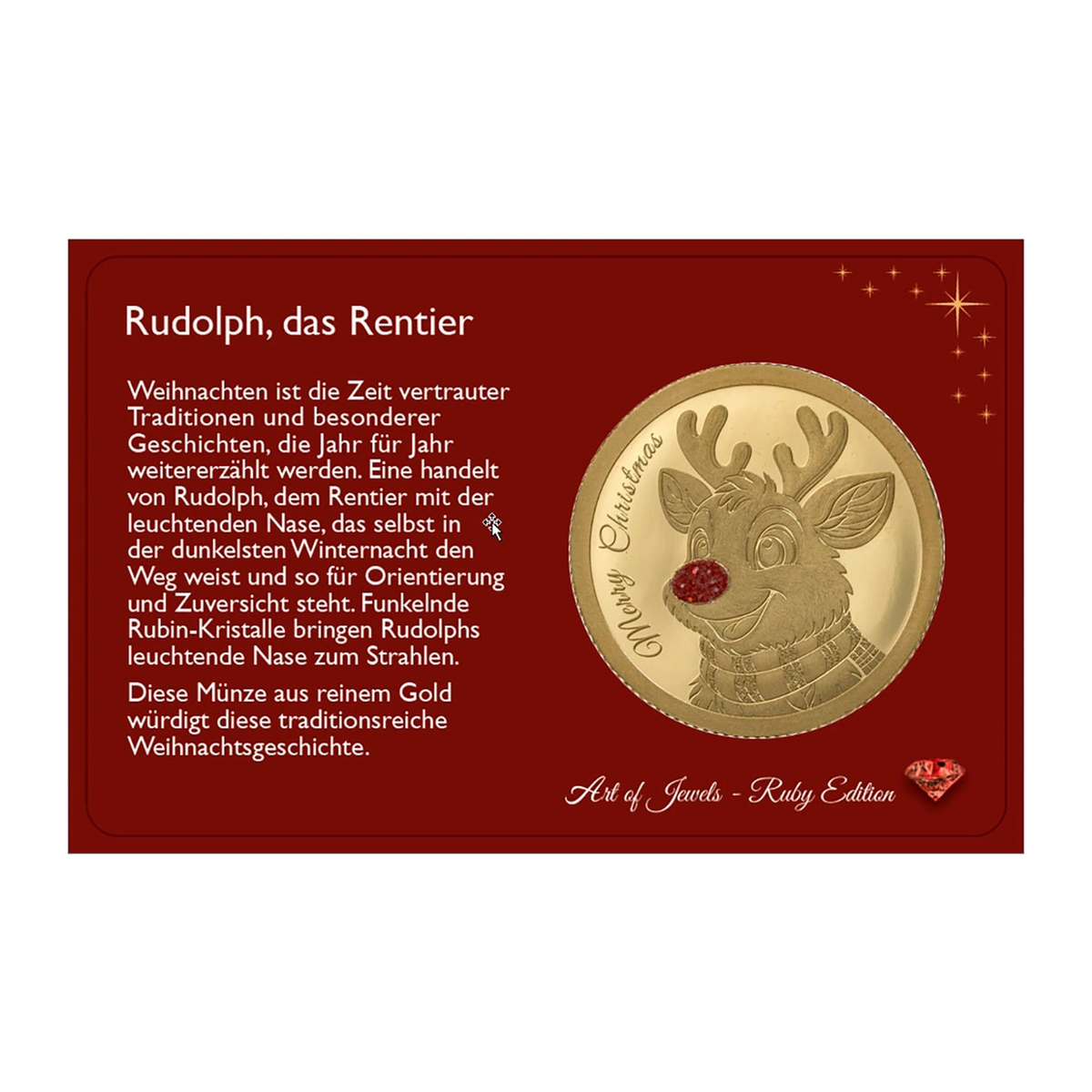 Weihnachtsgoldmünze Rudolph