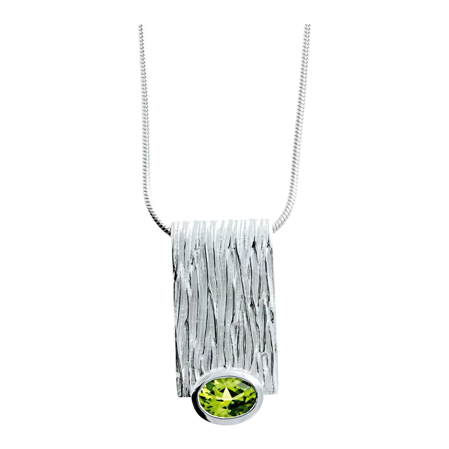 Anhänger Crease Silber Peridot Schlangenkette
