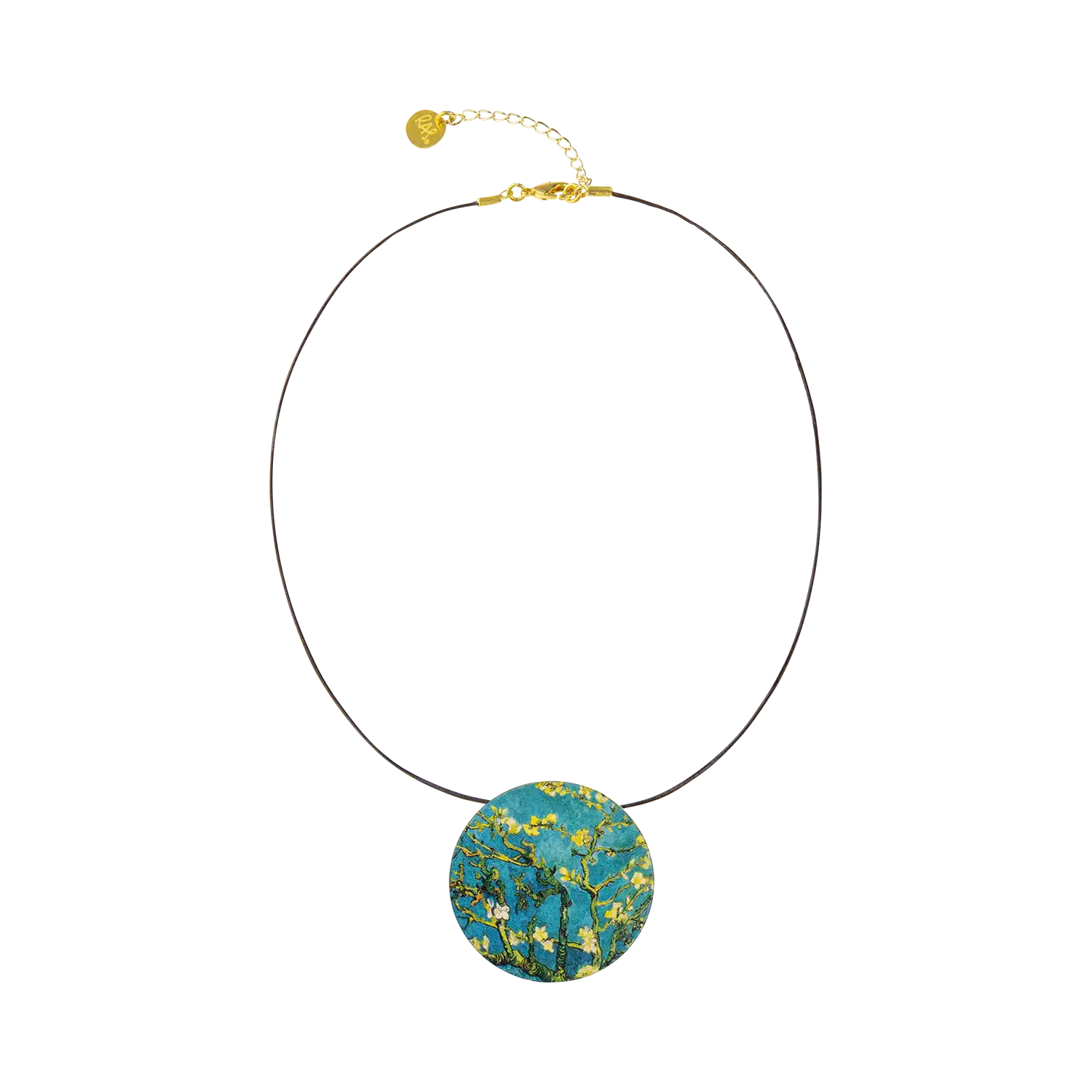 Collier 'Blühende Mandelbaumzweige' mit Lederband