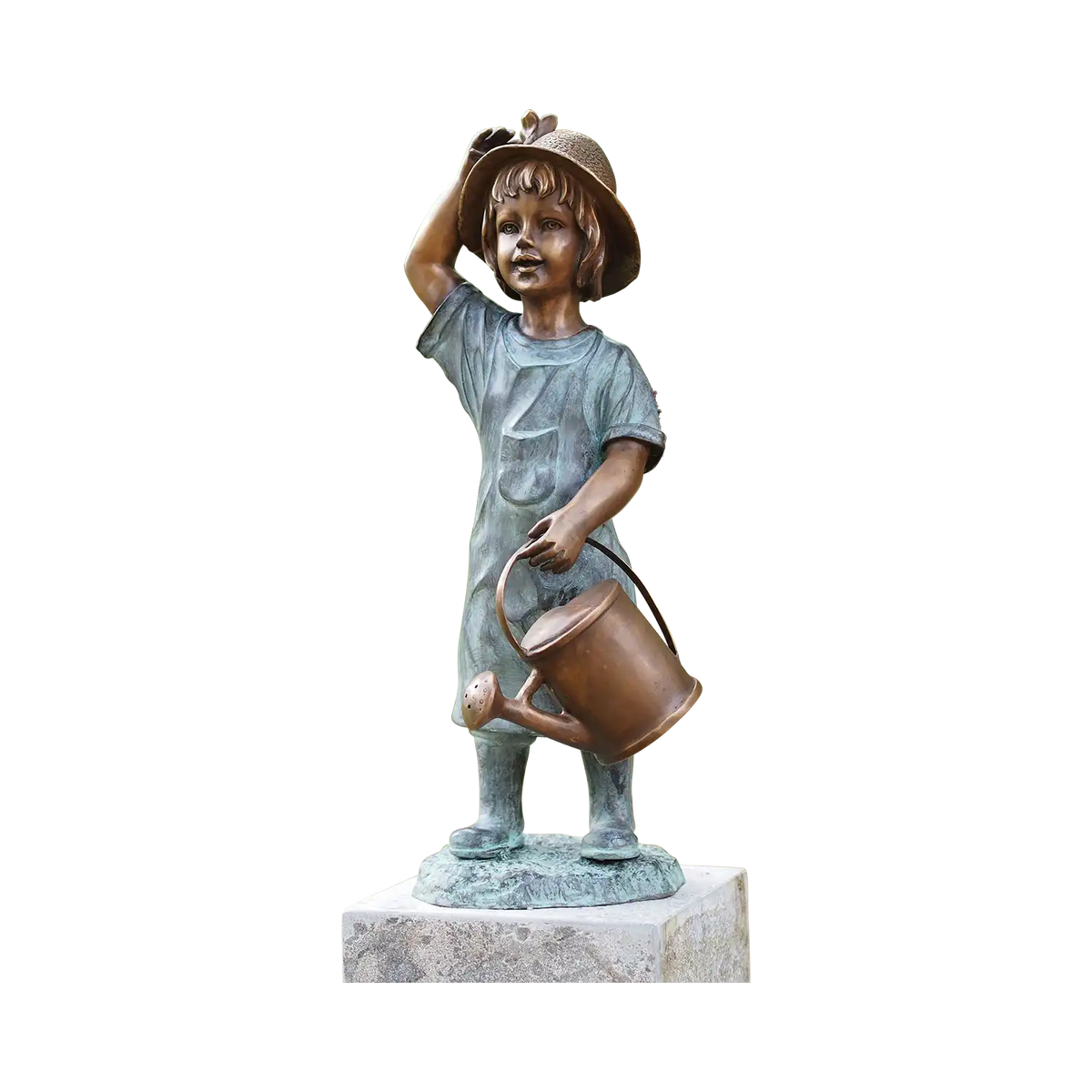 Gartenskulptur "Mädchen mit Gießkanne" – Bronze