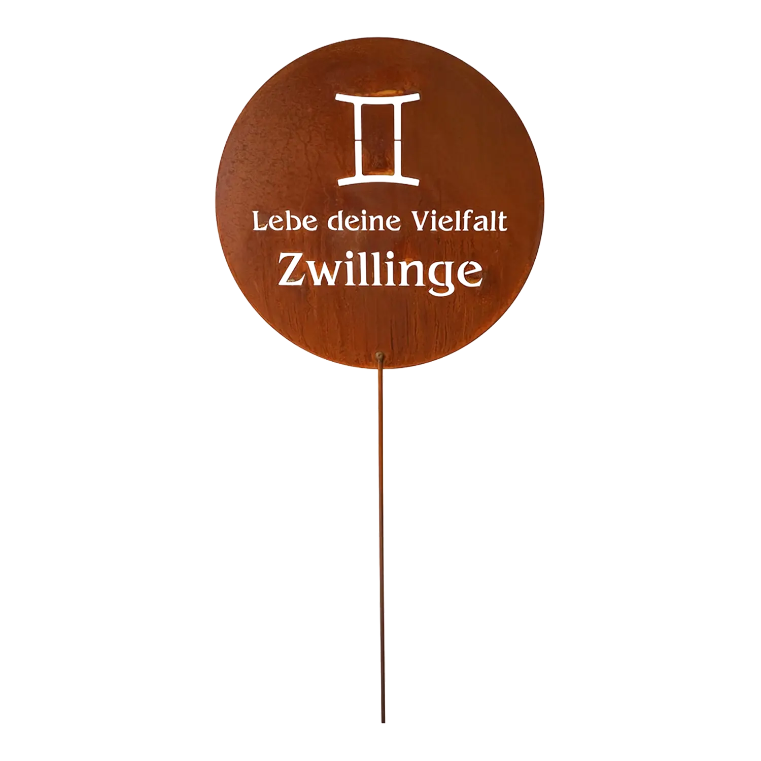 Gartenstecker Sternzeichen Zwillinge Edelrost Geschenk
