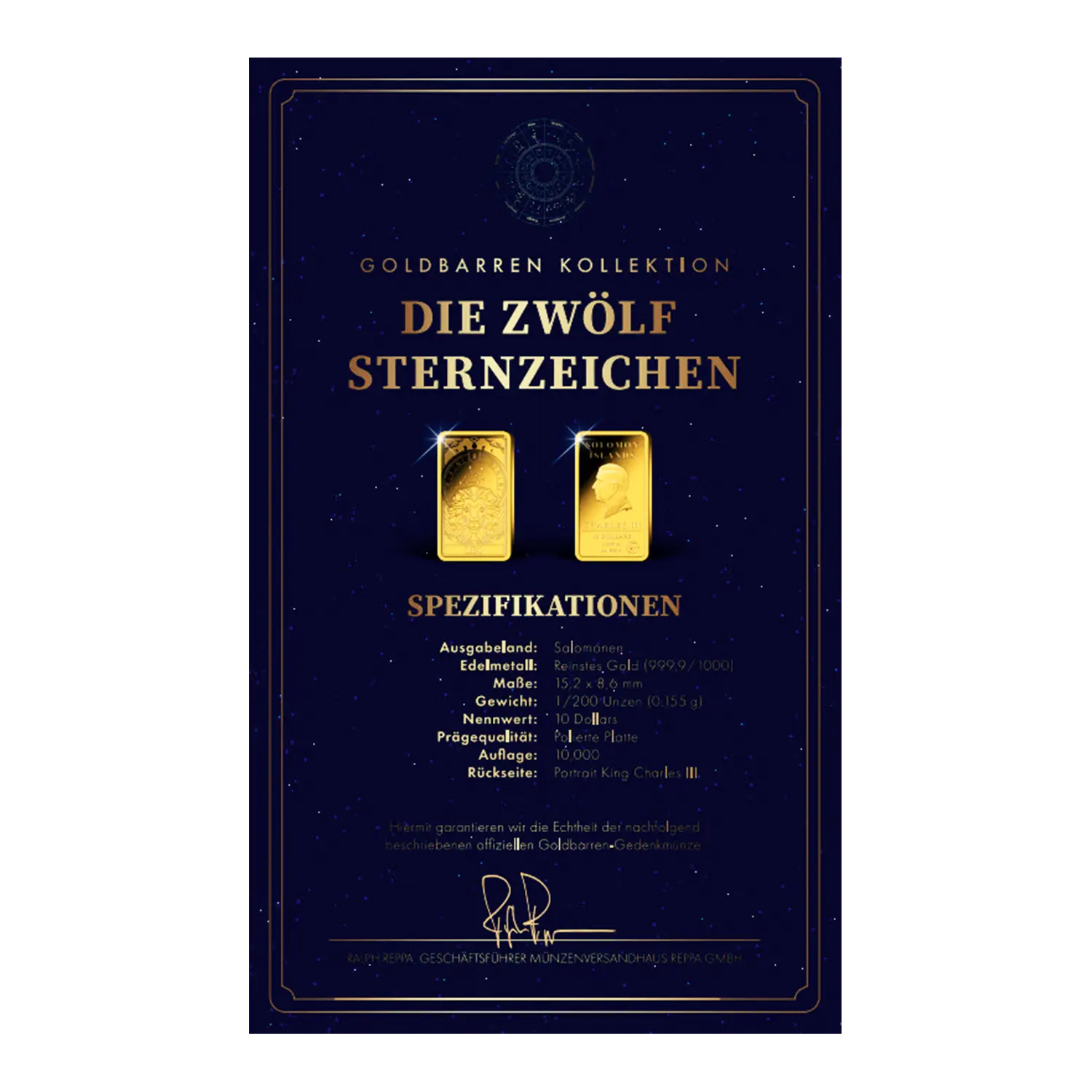 Goldbarren Sternzeichen Löwe