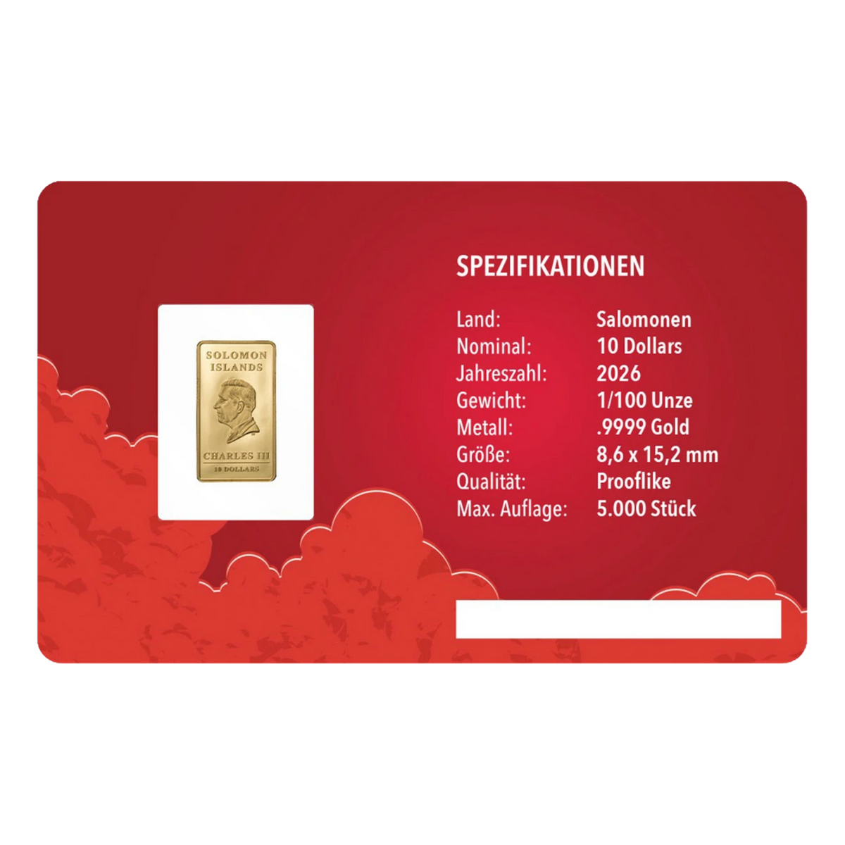 Goldbarren „Schutzengel" in Geschenkkarte mit Schleife