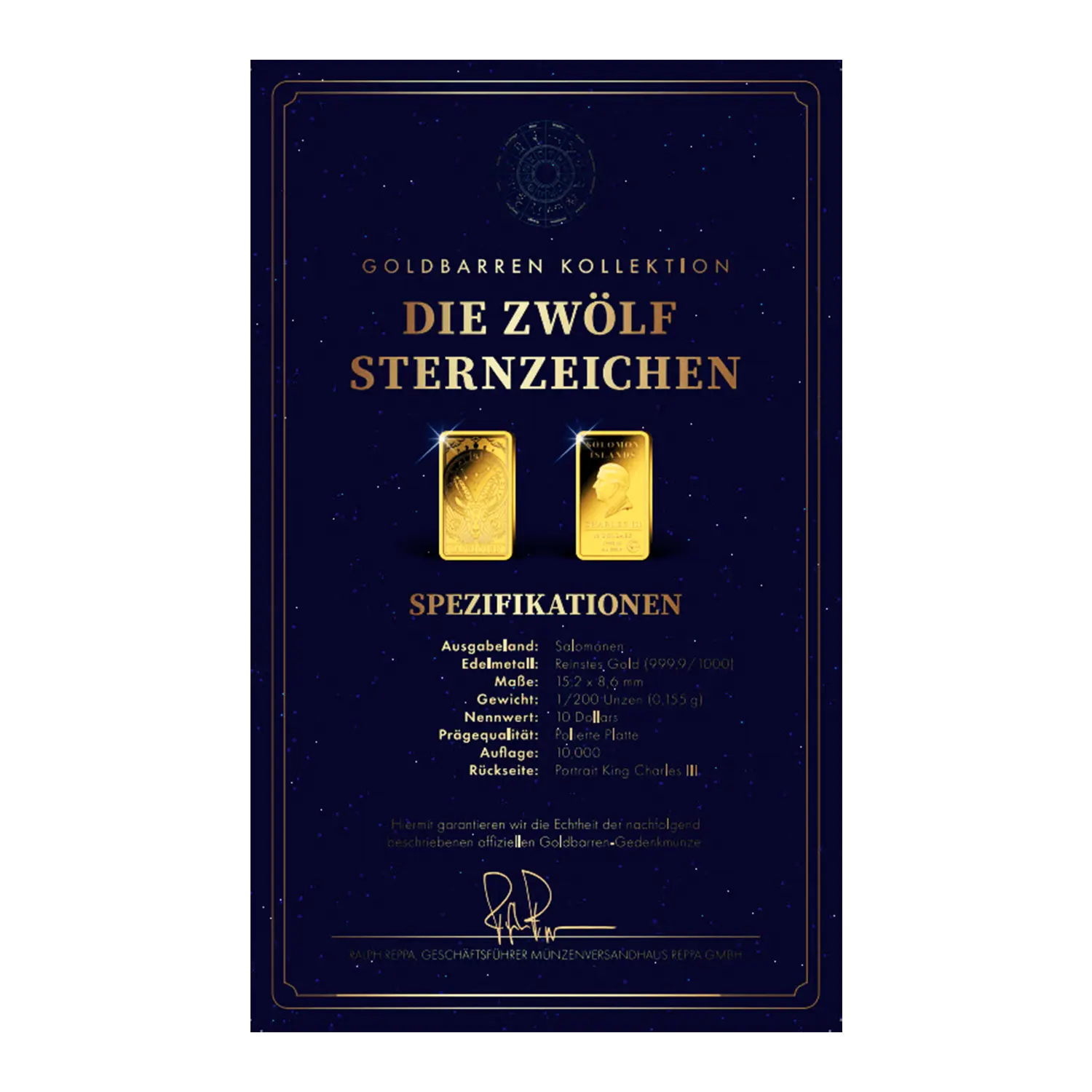 Goldbarren Sternzeichen Steinbock