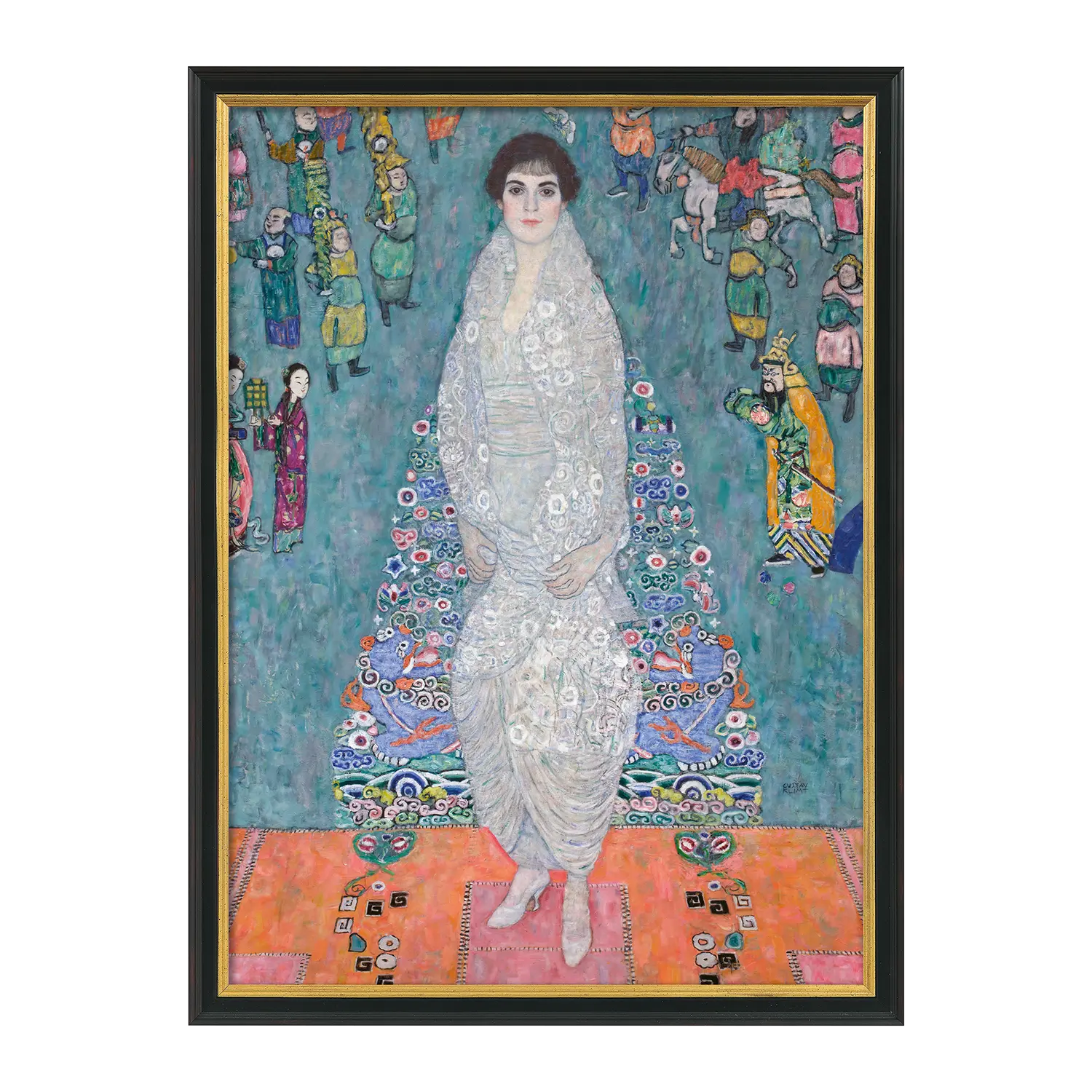 Bildnis Elisabeth Lederer schwarz-gold gerahmt