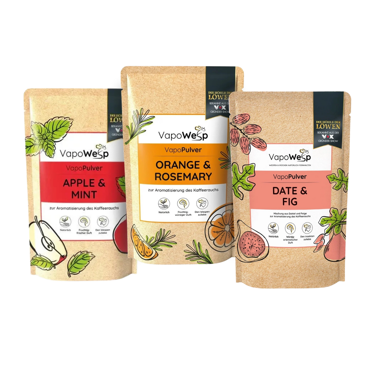 Vapowesp Pulver Set (3 Sorten) – Nachfüllpack zum Vorteilspreis