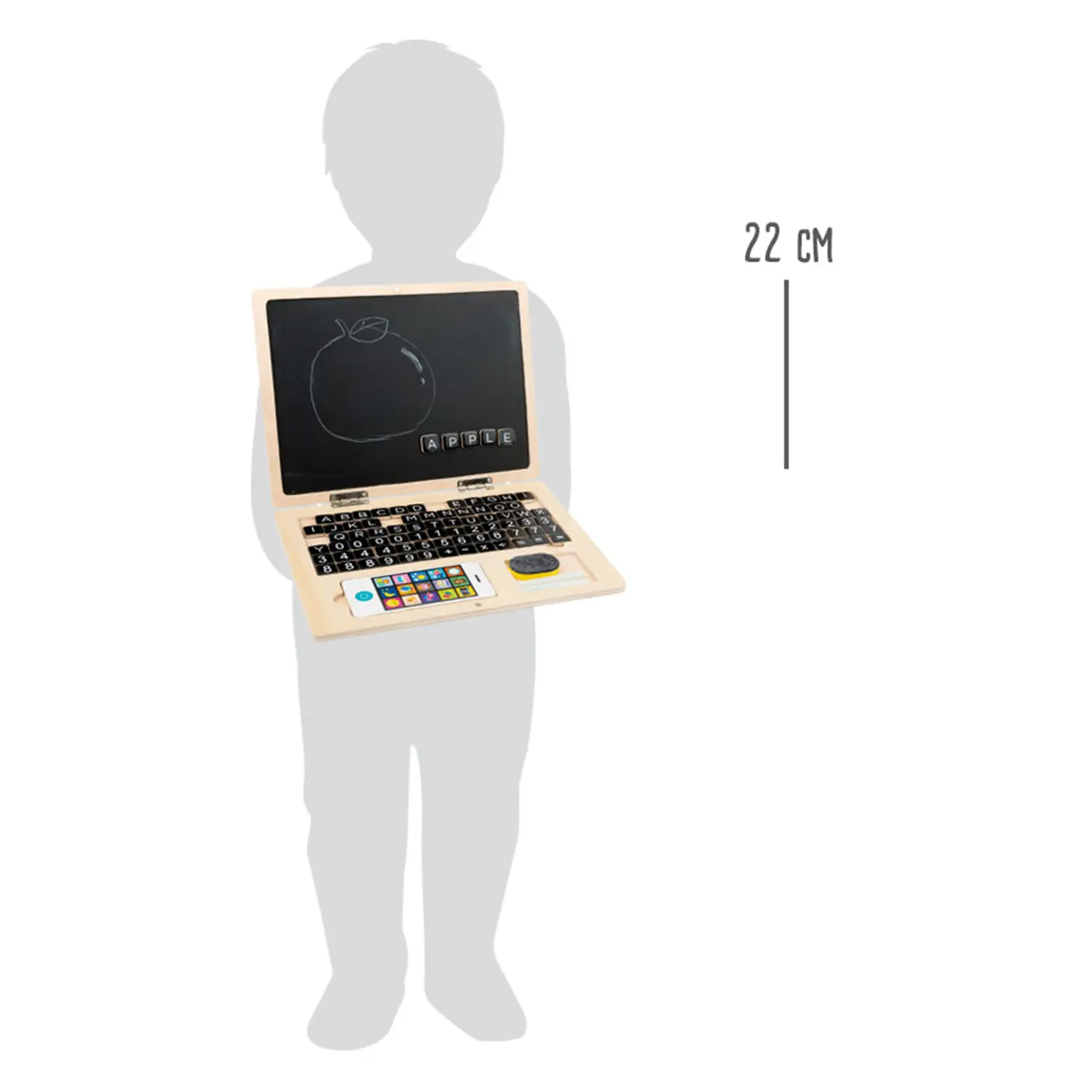 Holz Laptop mit Magnettafel