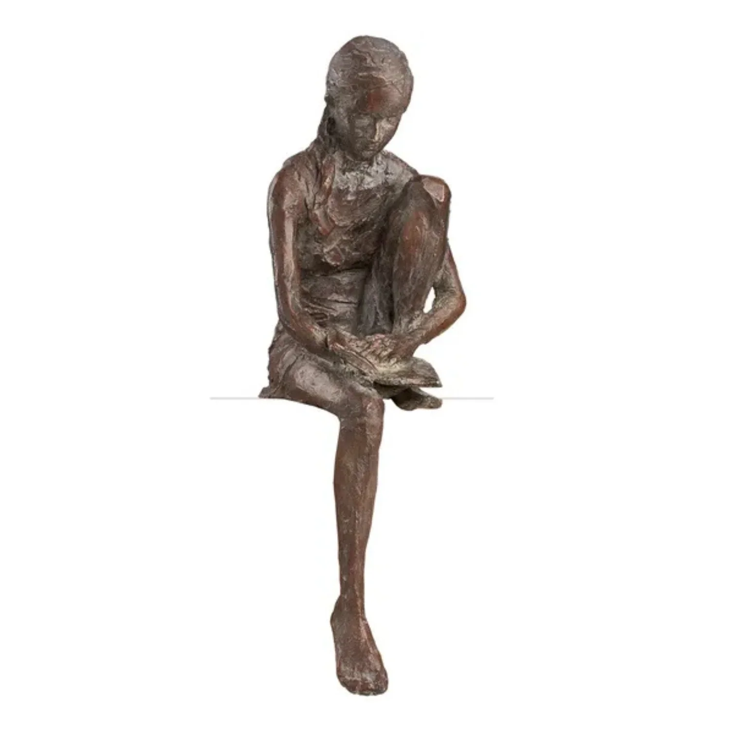 "Lesende", Bronze, mit Eichensockel