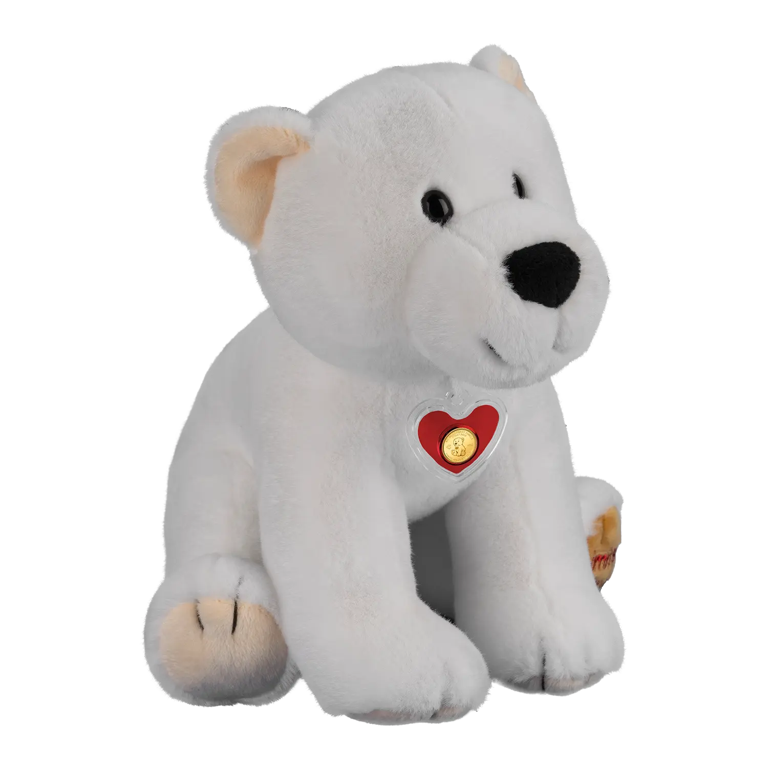 Goldmünze mit Plüsch-Eisbär "Nanook"