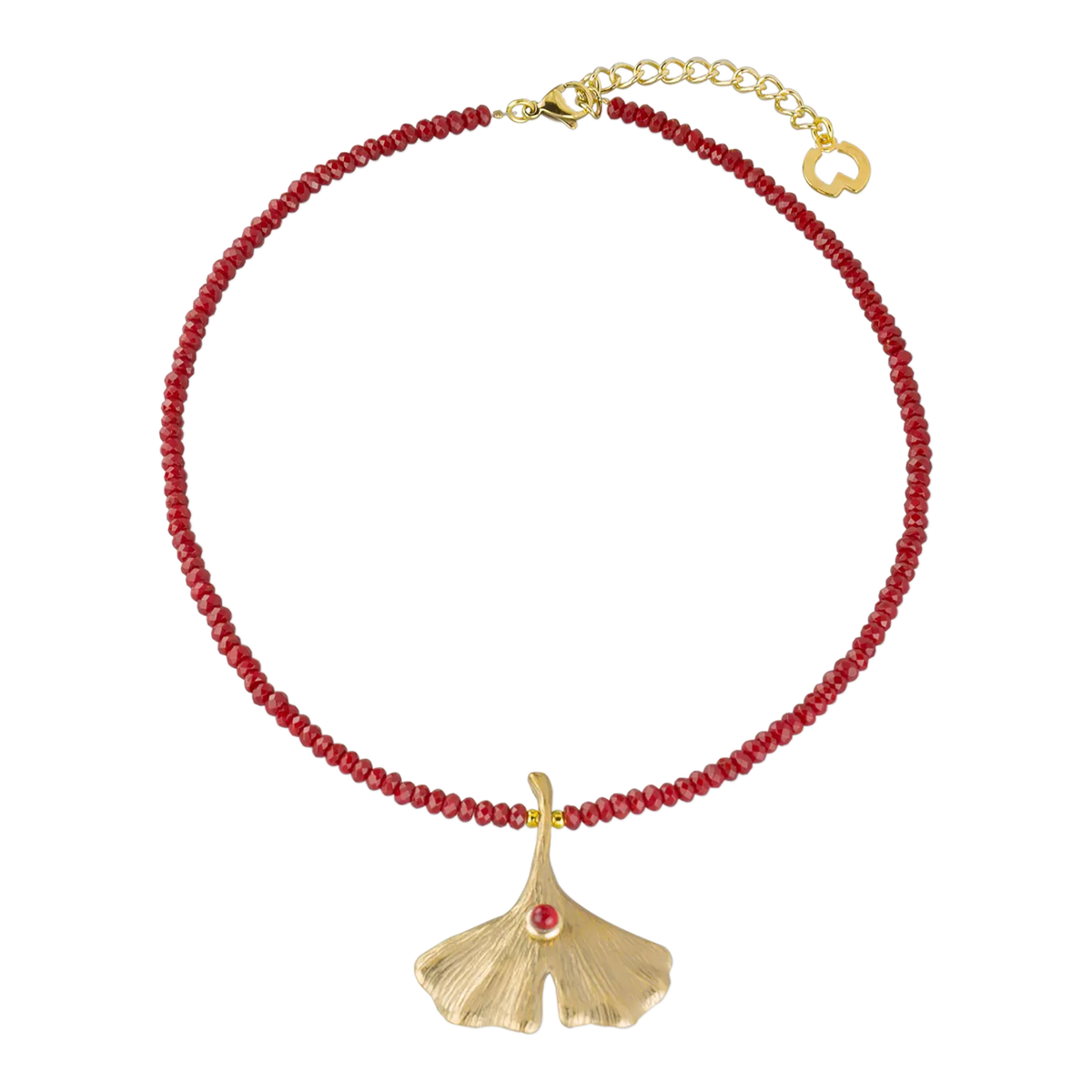 Collier "Ginkgo mit Achat"
