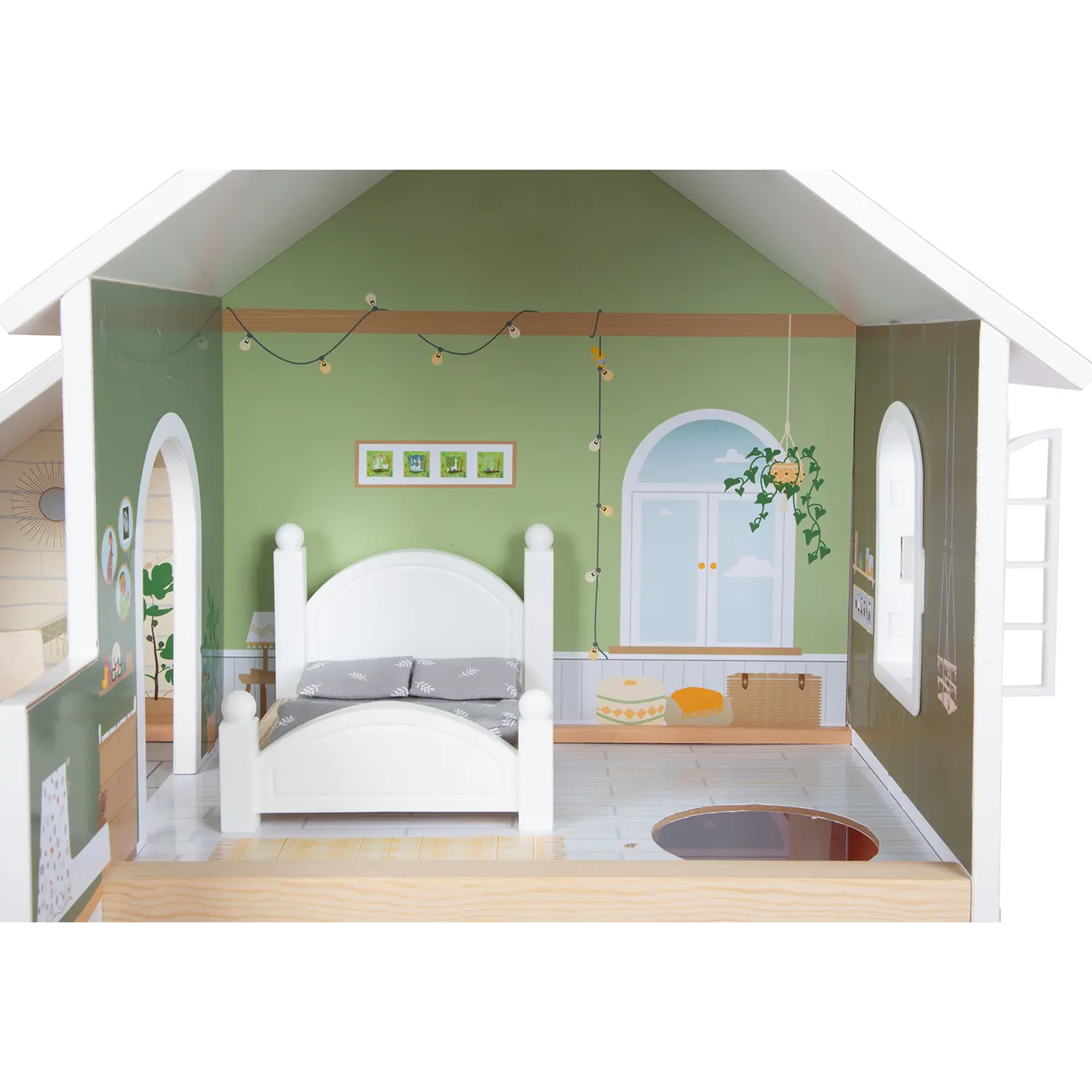 Puppenhaus aus Holz mit Zubehör