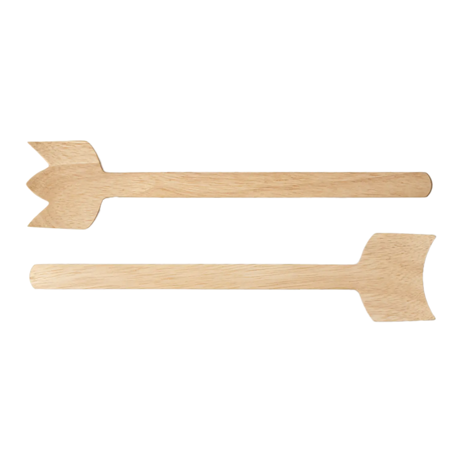 Salatbesteck aus Gummibaumholz