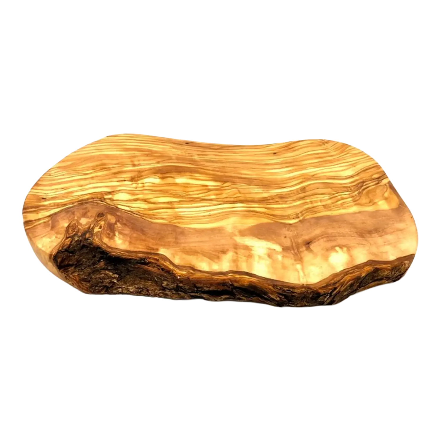 Schneidebrett Olivenholz Geschenk rustikaler Rand