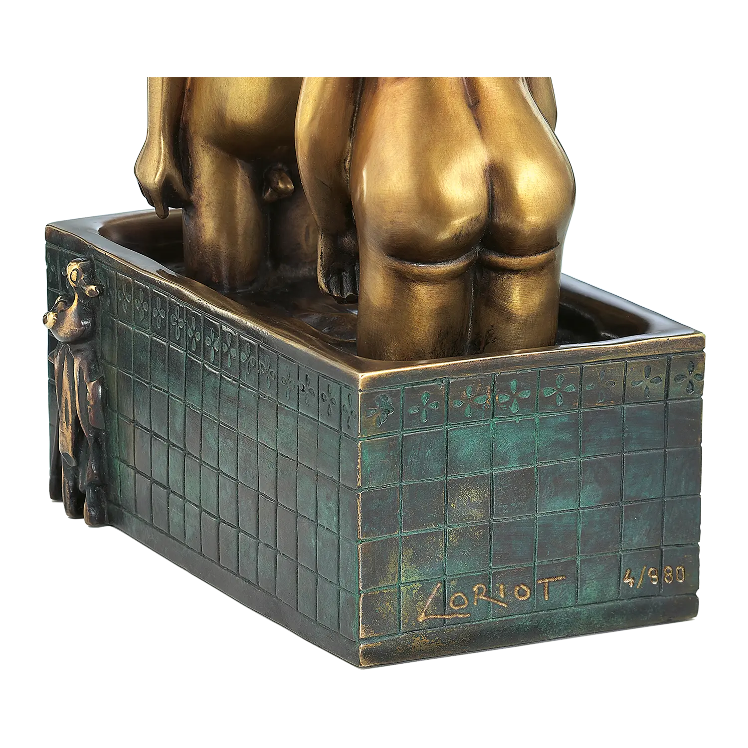 Skulptur "Herren im Bad", Bronze