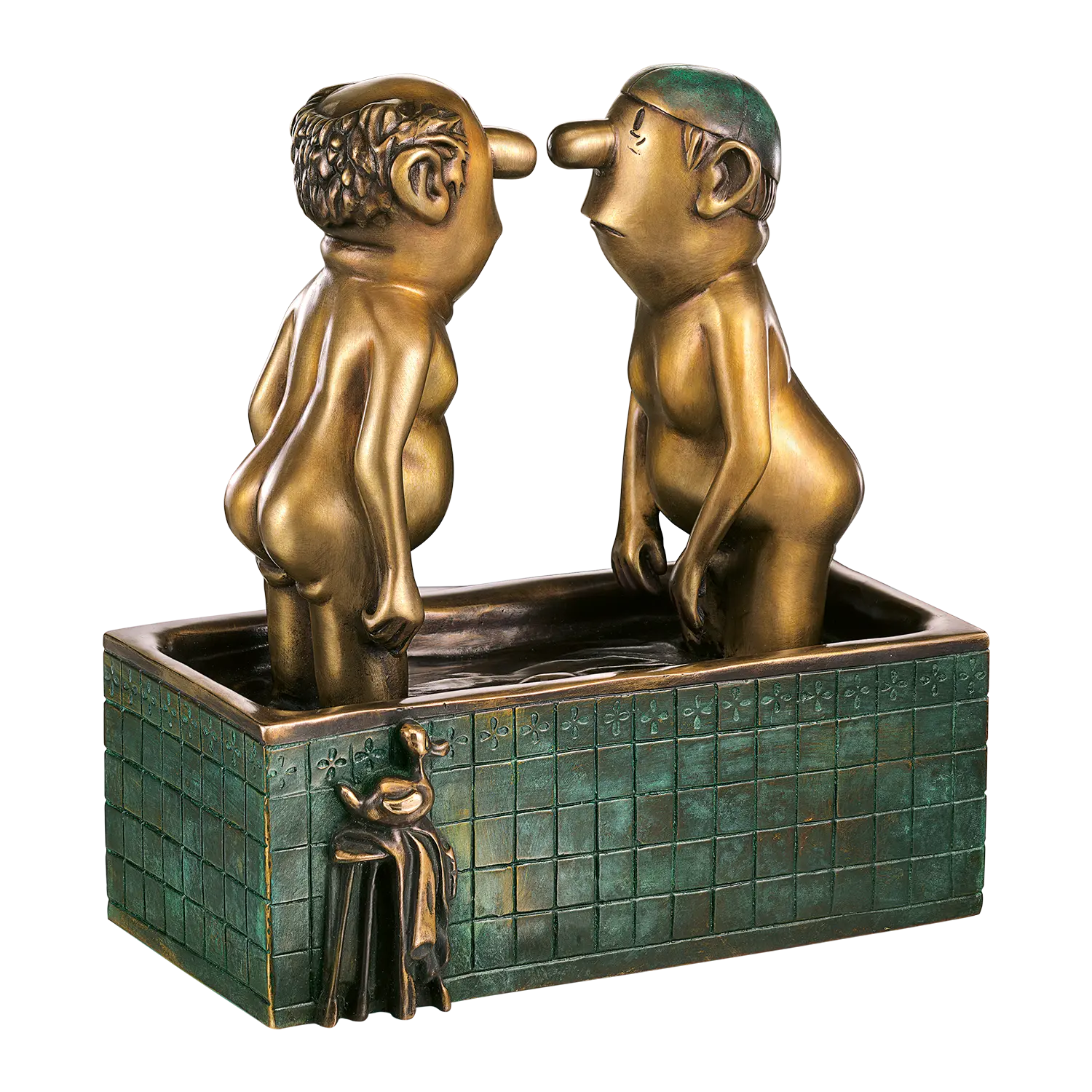 Skulptur "Herren im Bad", Bronze