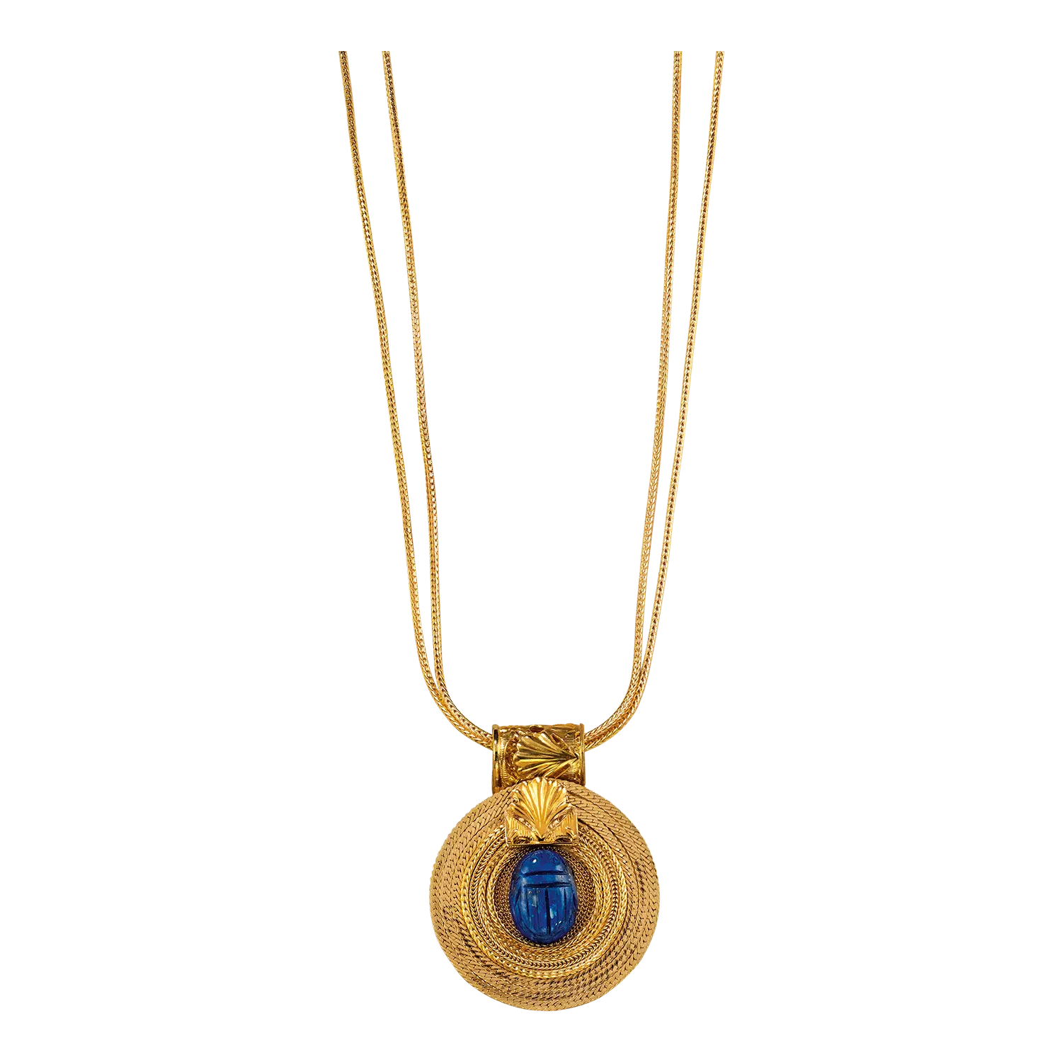 Collier "Sonnenrad mit Lapislazuli-Skarabäus"